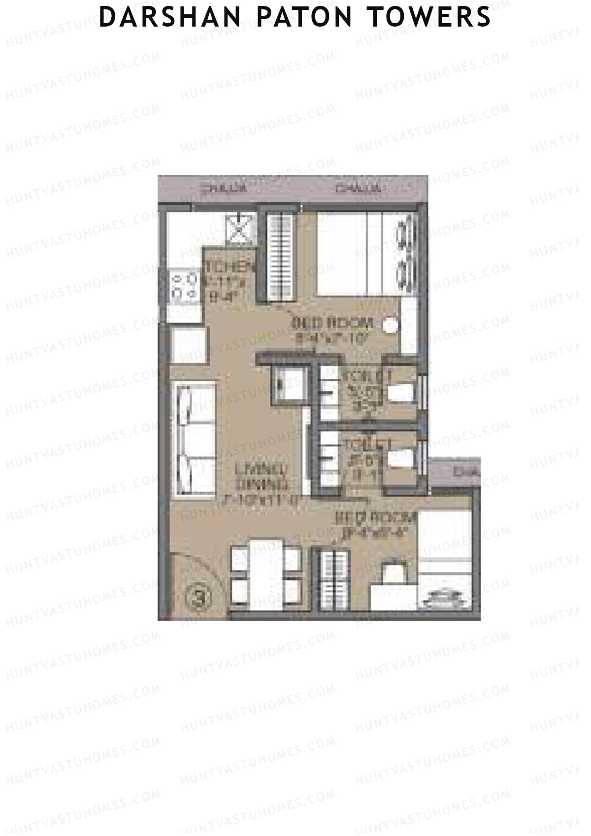 Darshan Paton Towers Wing B Unit 2 Floor Plan