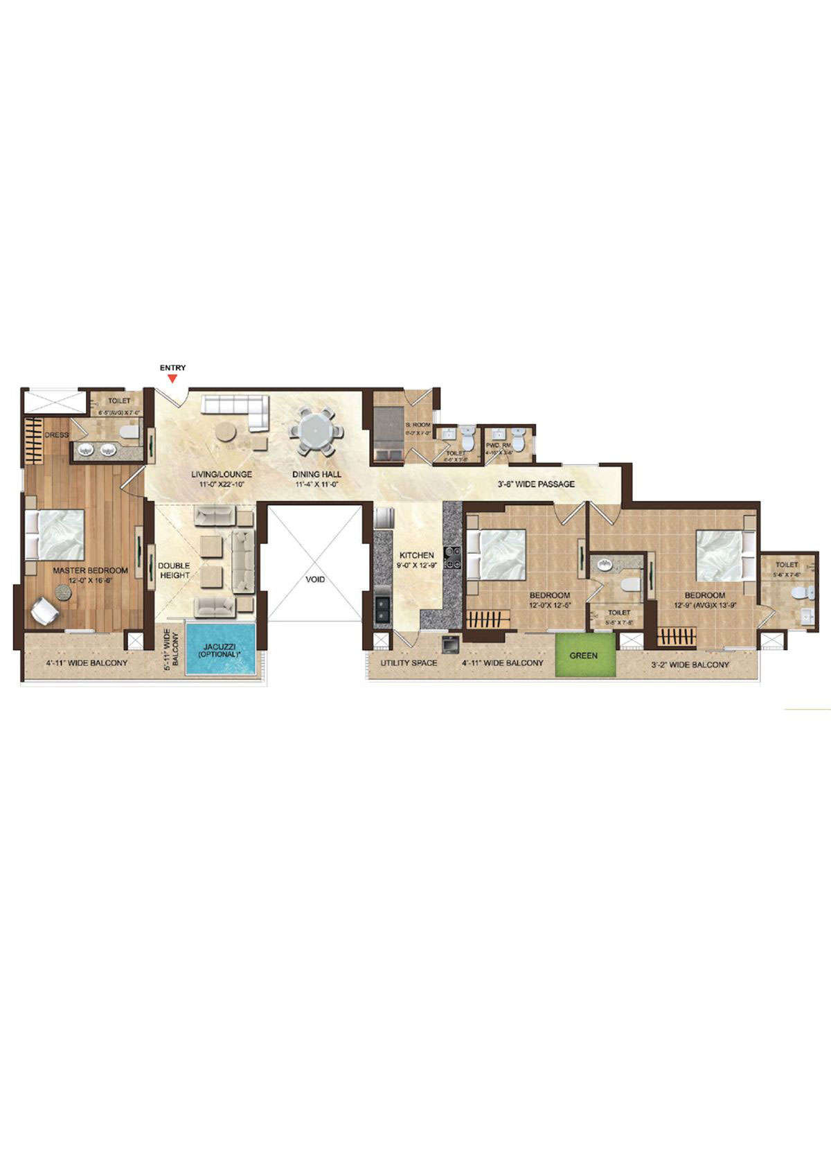 Dasnac Burj Noida Tower 1 Unit 2 Floor Plan