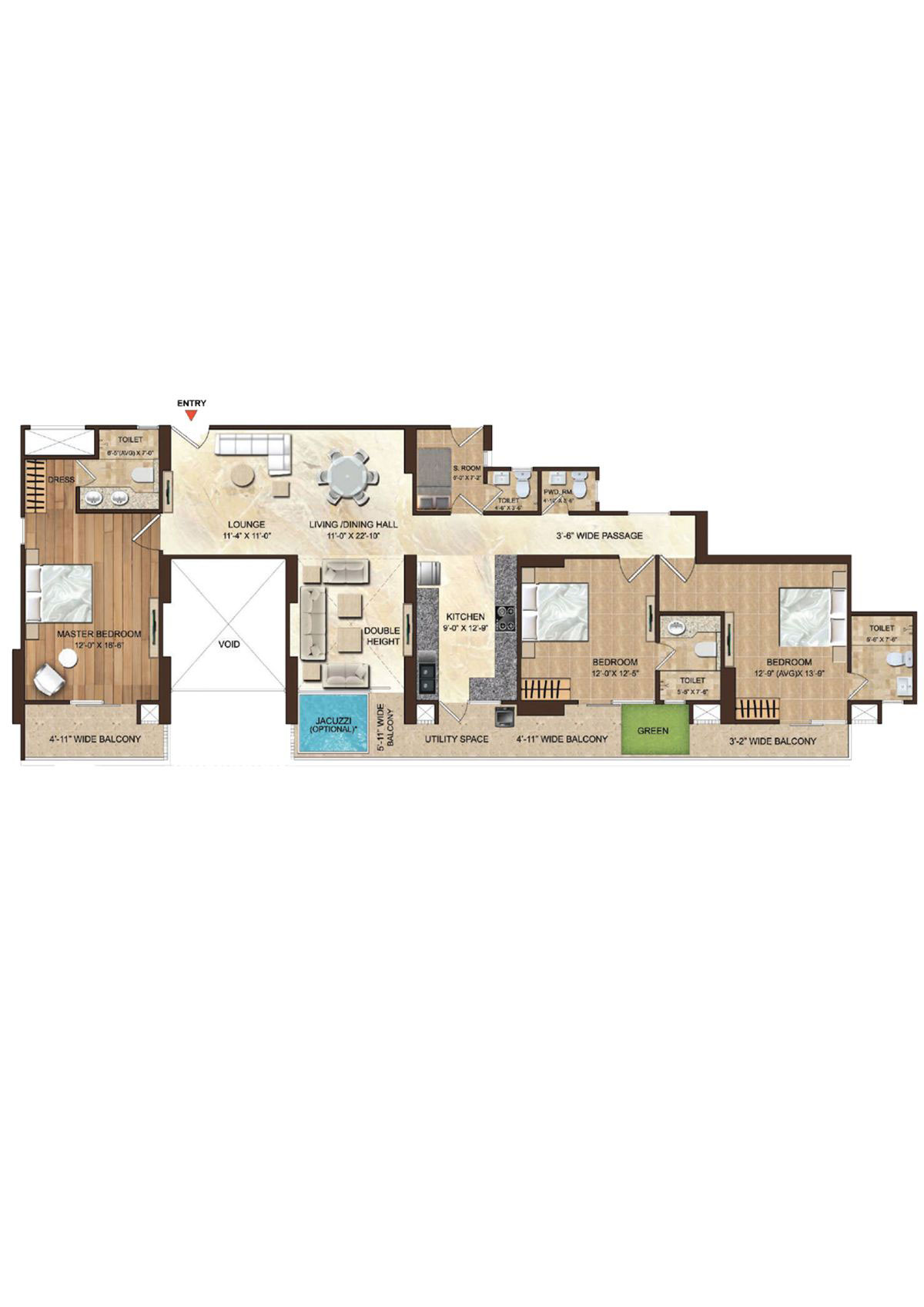 Dasnac Burj Noida Tower 1 Unit 2 Floor Plan