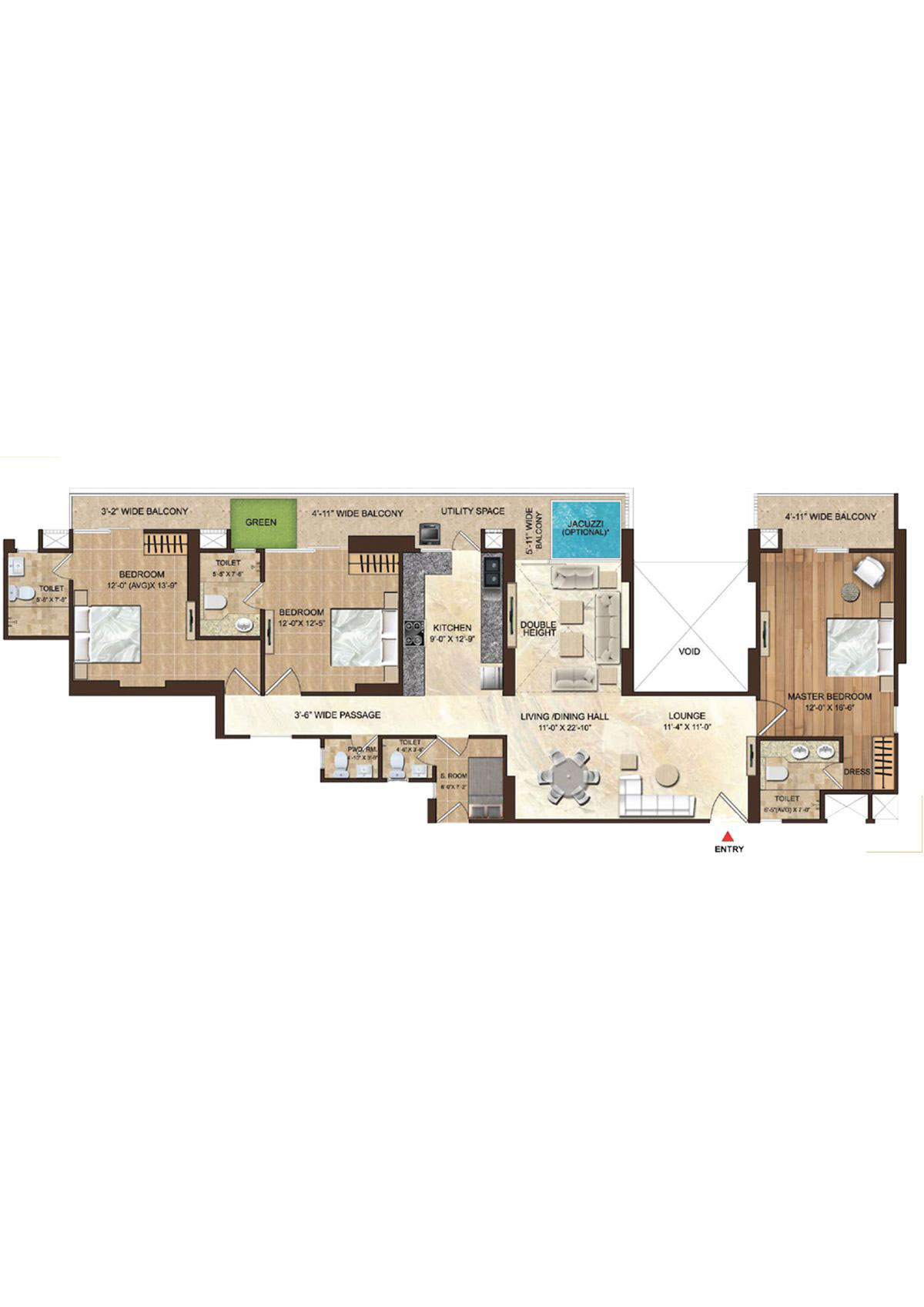 Dasnac Burj Noida Tower 1 Unit 4 Floor Plan