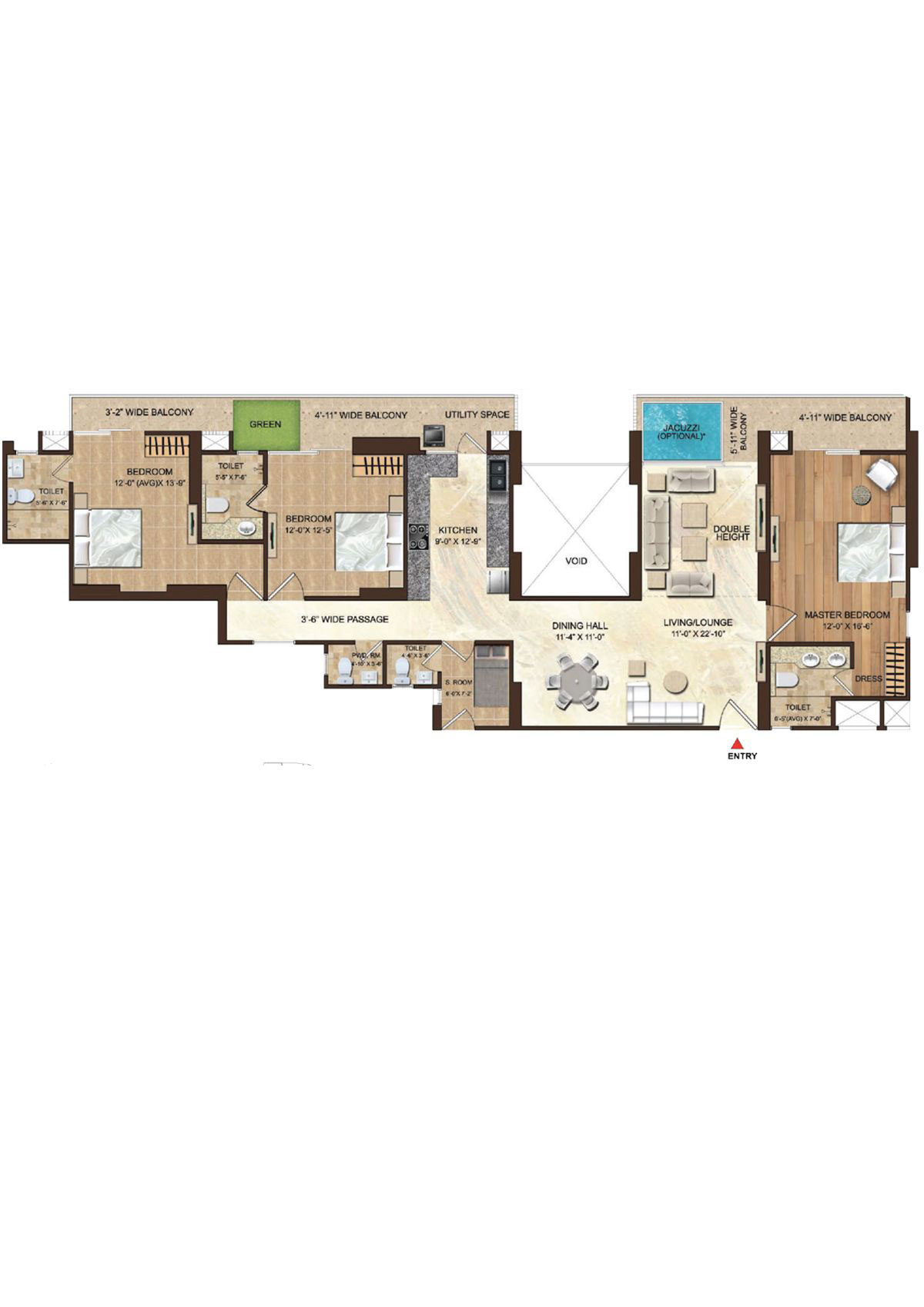 Dasnac Burj Noida Tower 1 Unit 4 Floor Plan
