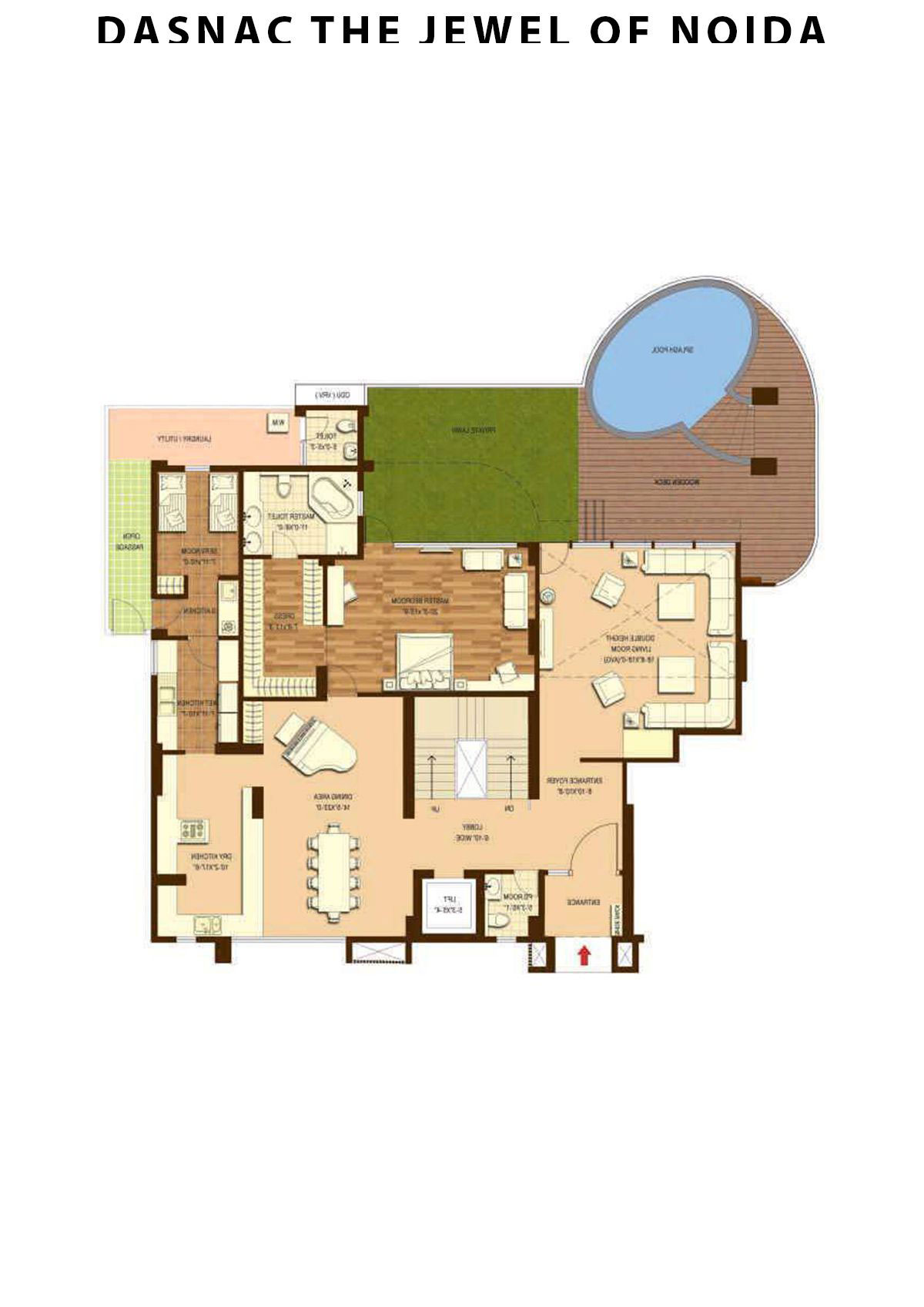 Dasnac The Jewel Of Noida Tower B Unit 1 (Triplex) Floor Plan