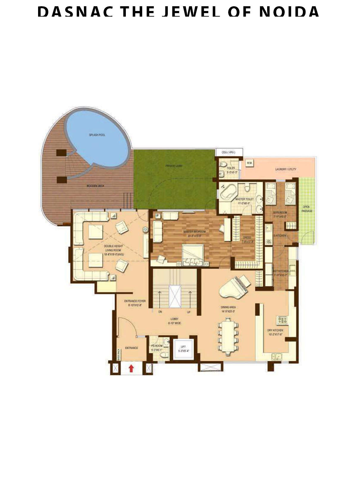 Dasnac The Jewel Of Noida Tower B Unit 3 (Triplex) Floor Plan