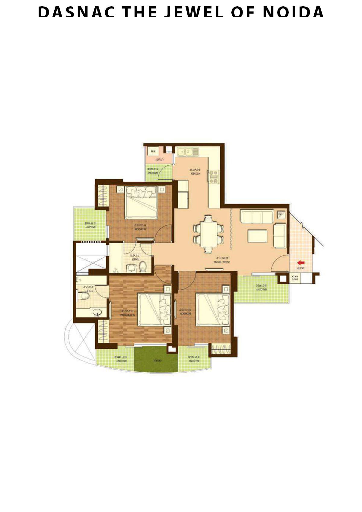 Dasnac The Jewel Of Noida Tower C Unit 4 Floor Plan