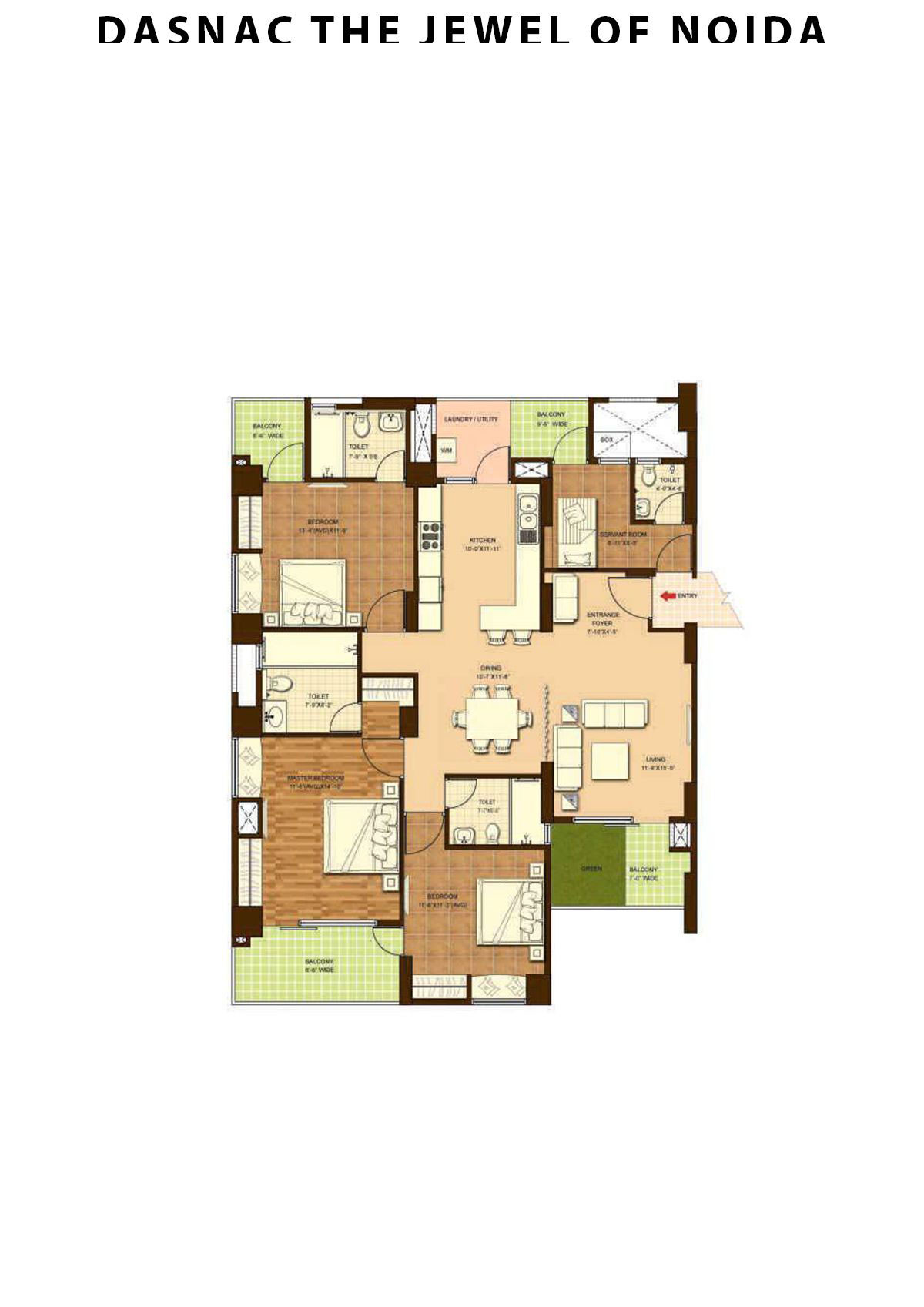 Dasnac The Jewel Of Noida Tower G Unit 3 Floor Plan