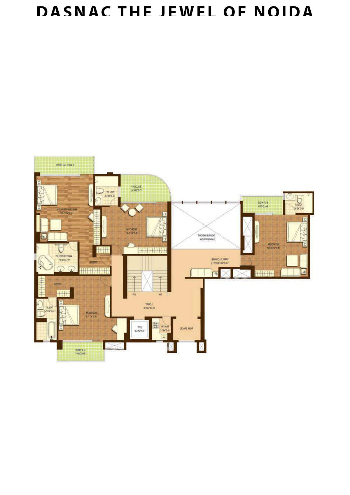 Dasnac The Jewel Of Noida Tower B Unit 1 (Triplex) Floor Plan