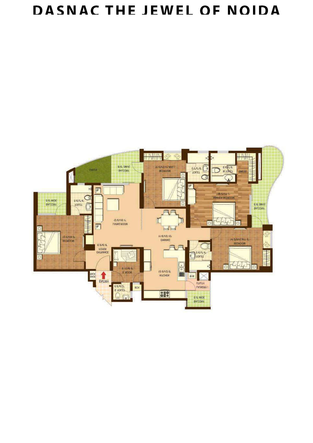 Dasnac The Jewel Of Noida Tower G Unit 1 Floor Plan