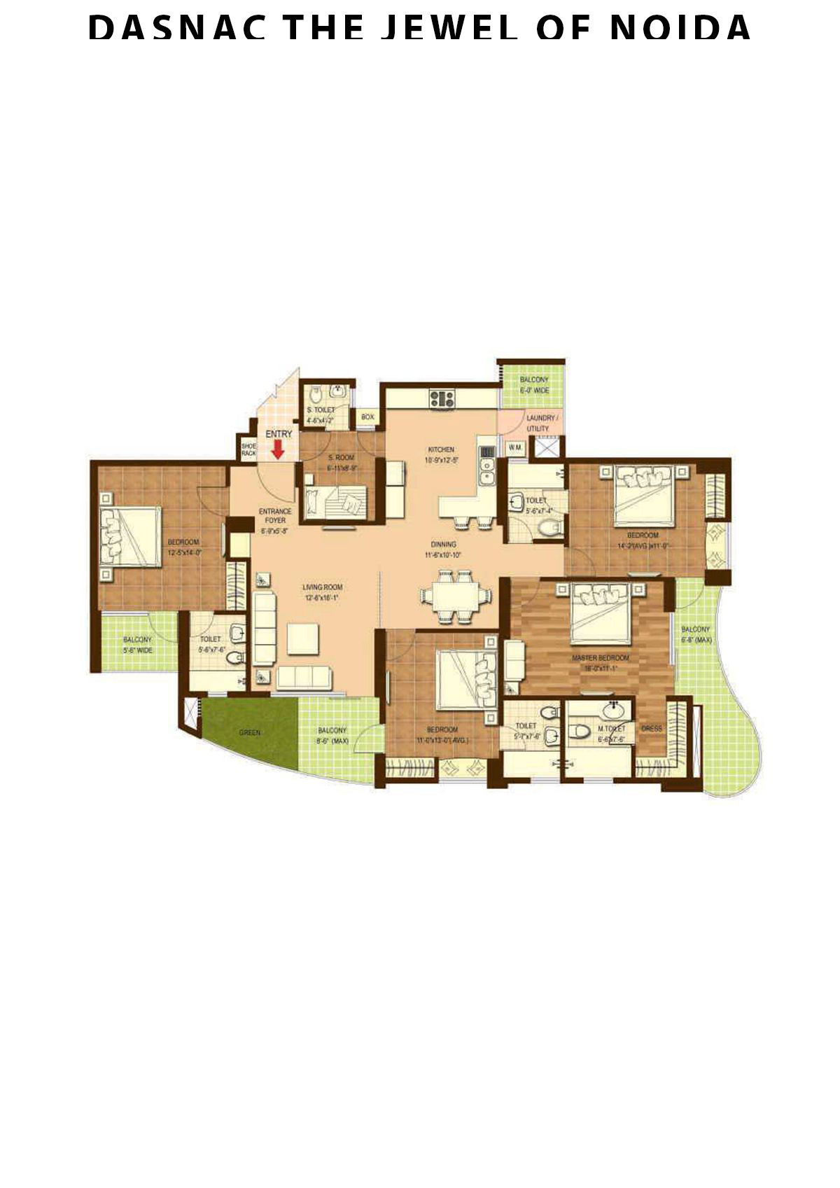 Dasnac The Jewel Of Noida Tower G Unit 2 Floor Plan