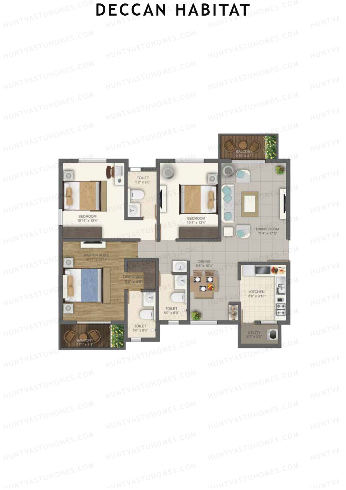 Deccan Habitat Tower 2 Unit 3 Floor Plan