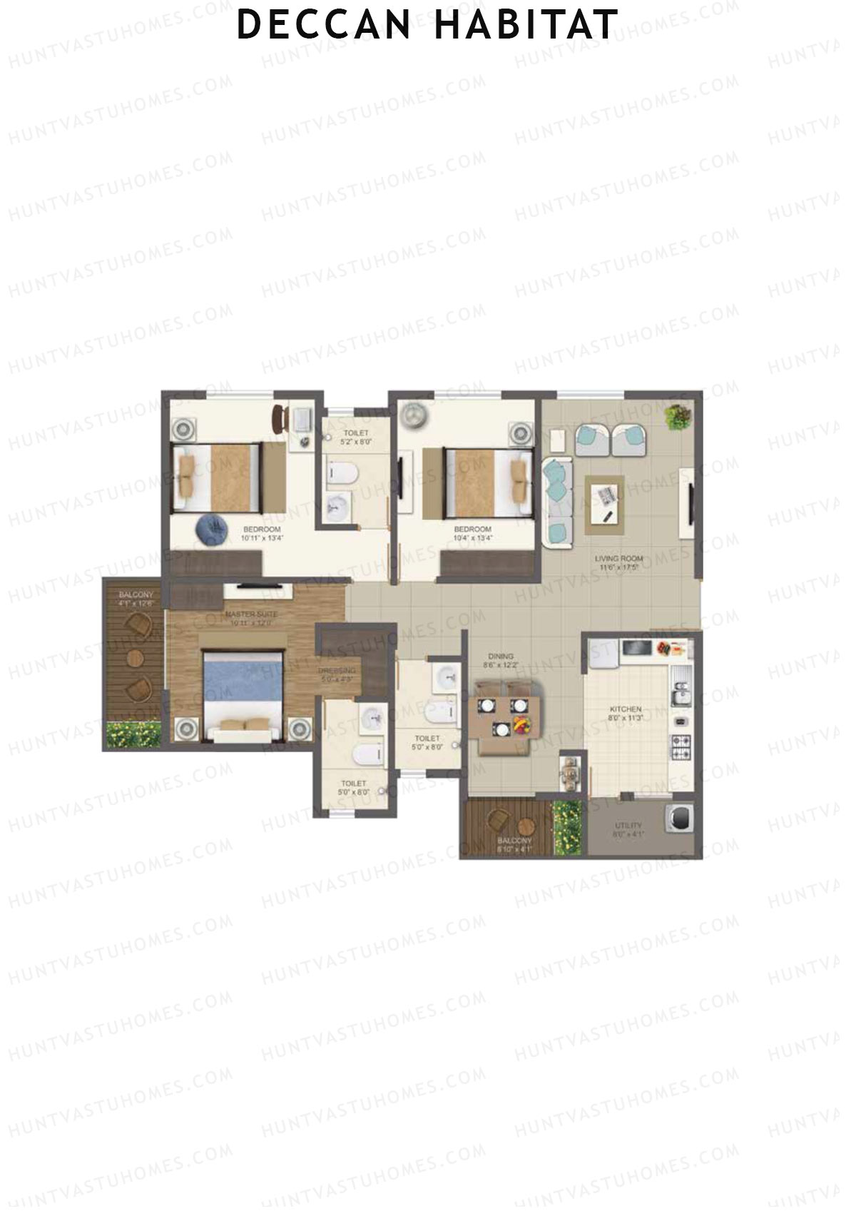 Deccan Habitat Tower 2 Unit 4 Floor Plan