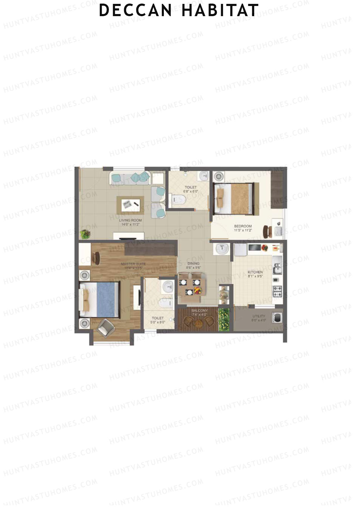 Deccan Habitat Tower 3 Unit 10 Floor Plan