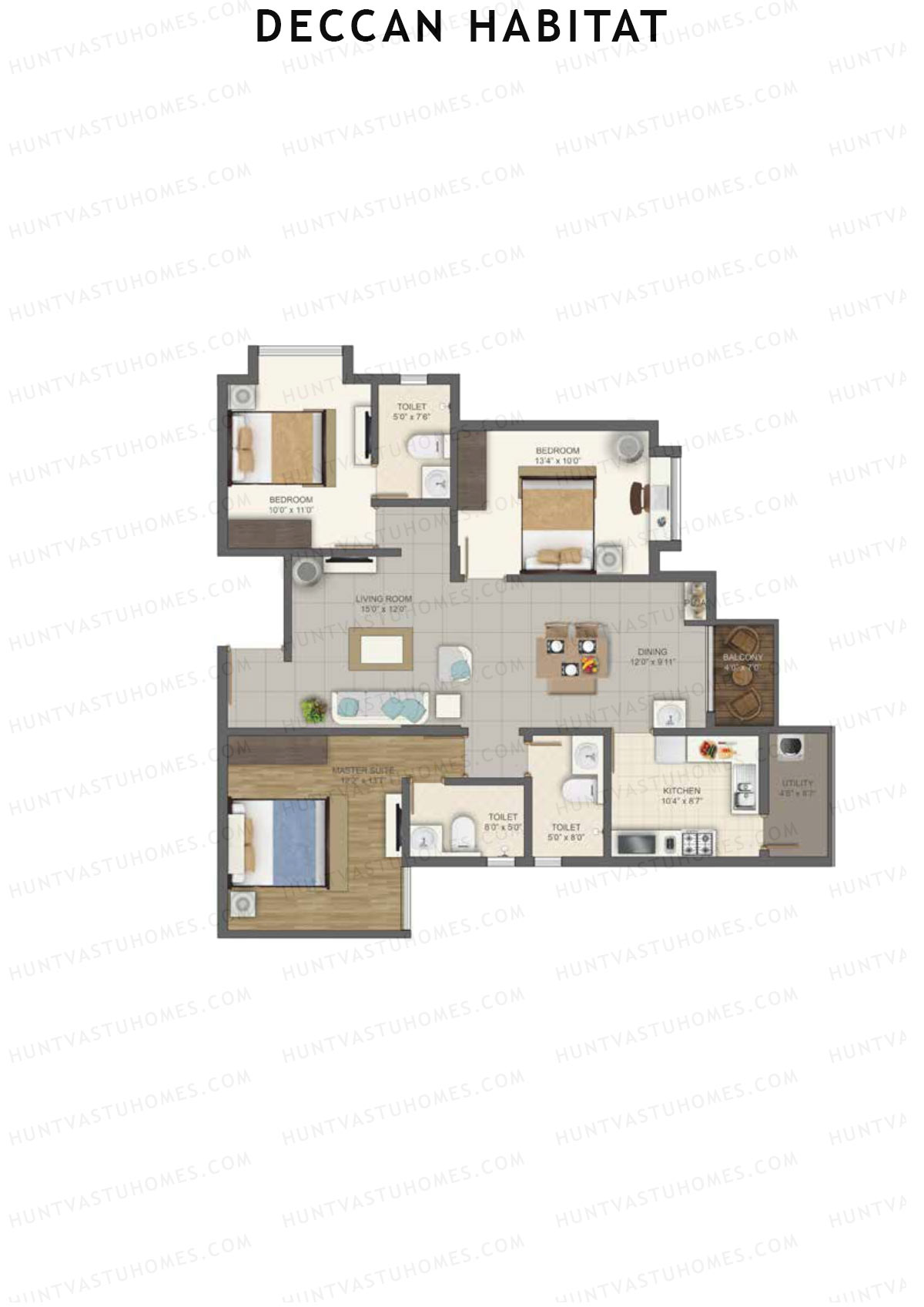 Deccan Habitat Tower 3 Unit 11 Floor Plan