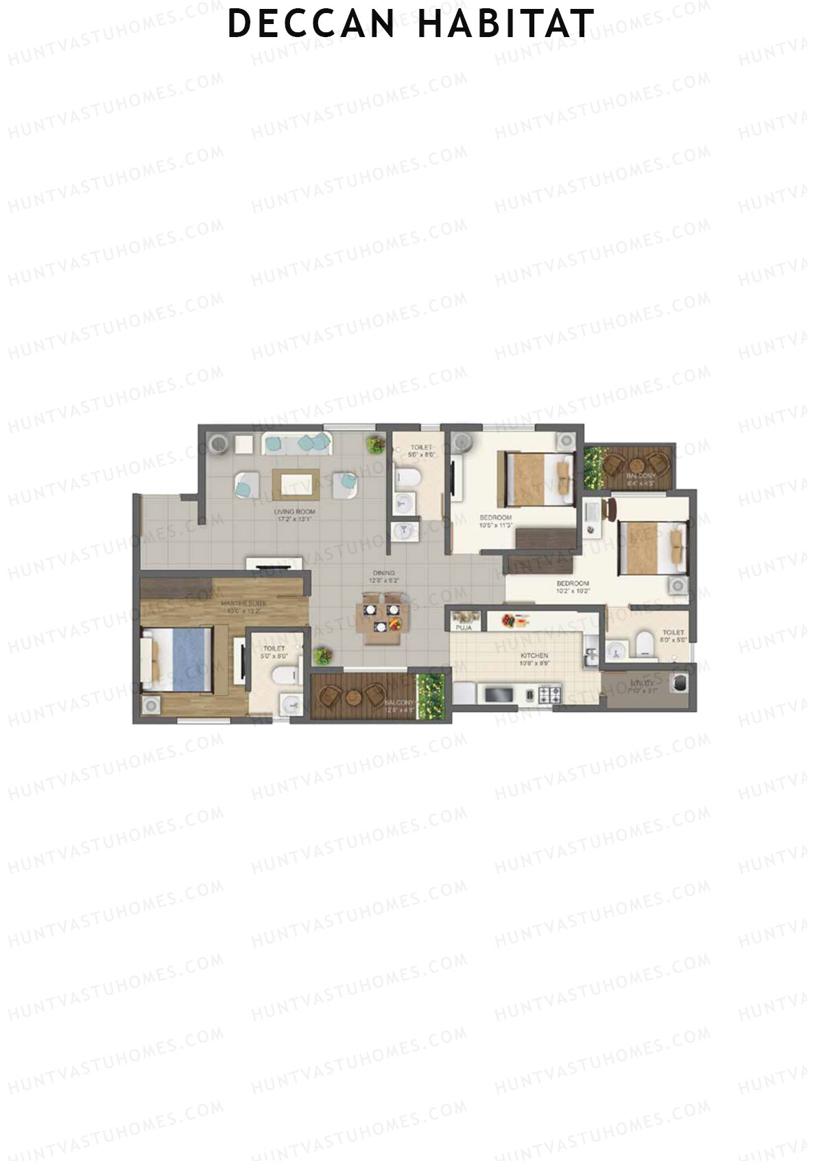 Deccan Habitat Tower 3 Unit 12 Floor Plan