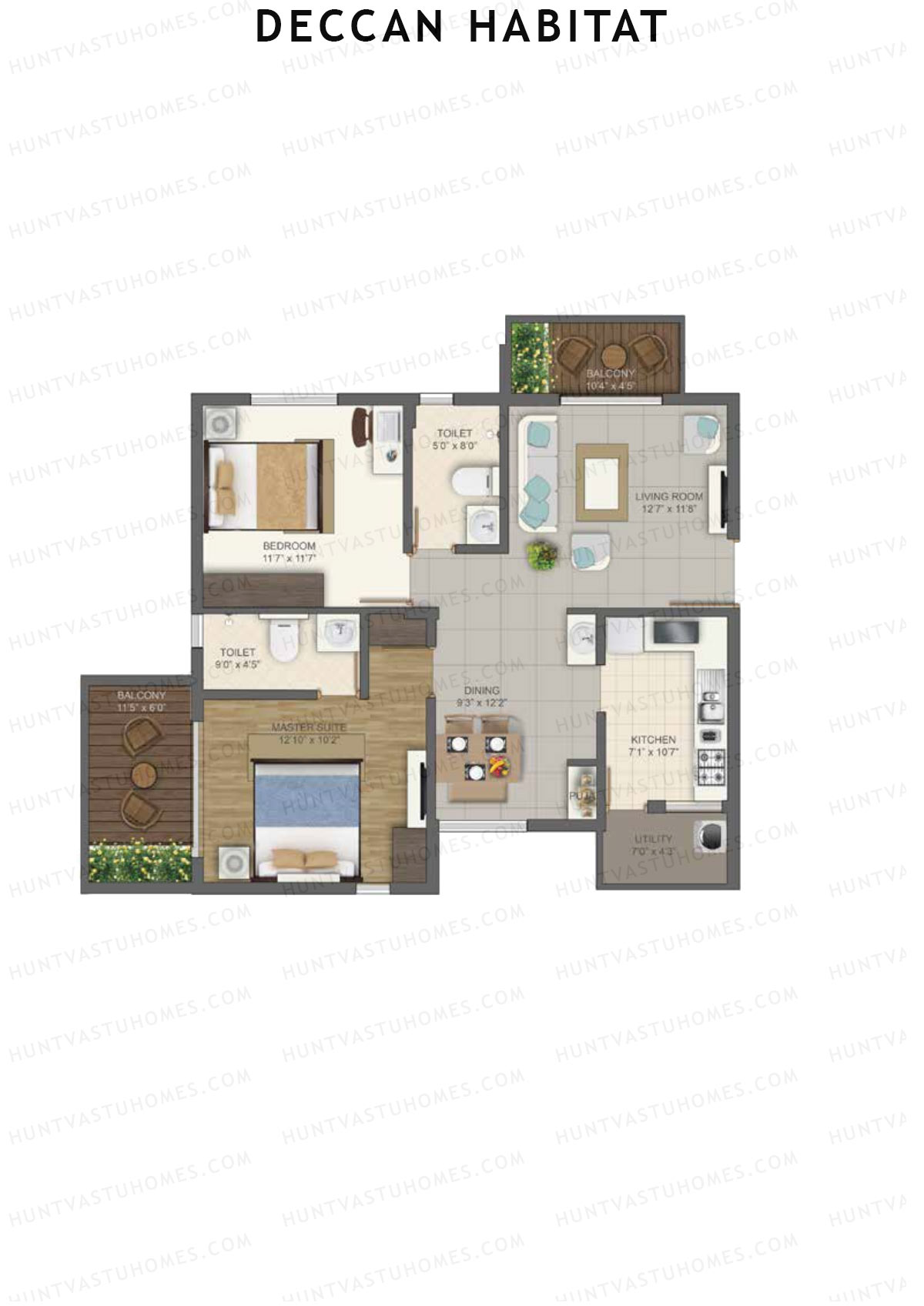 Deccan Habitat Tower 3 Unit 7 Floor Plan