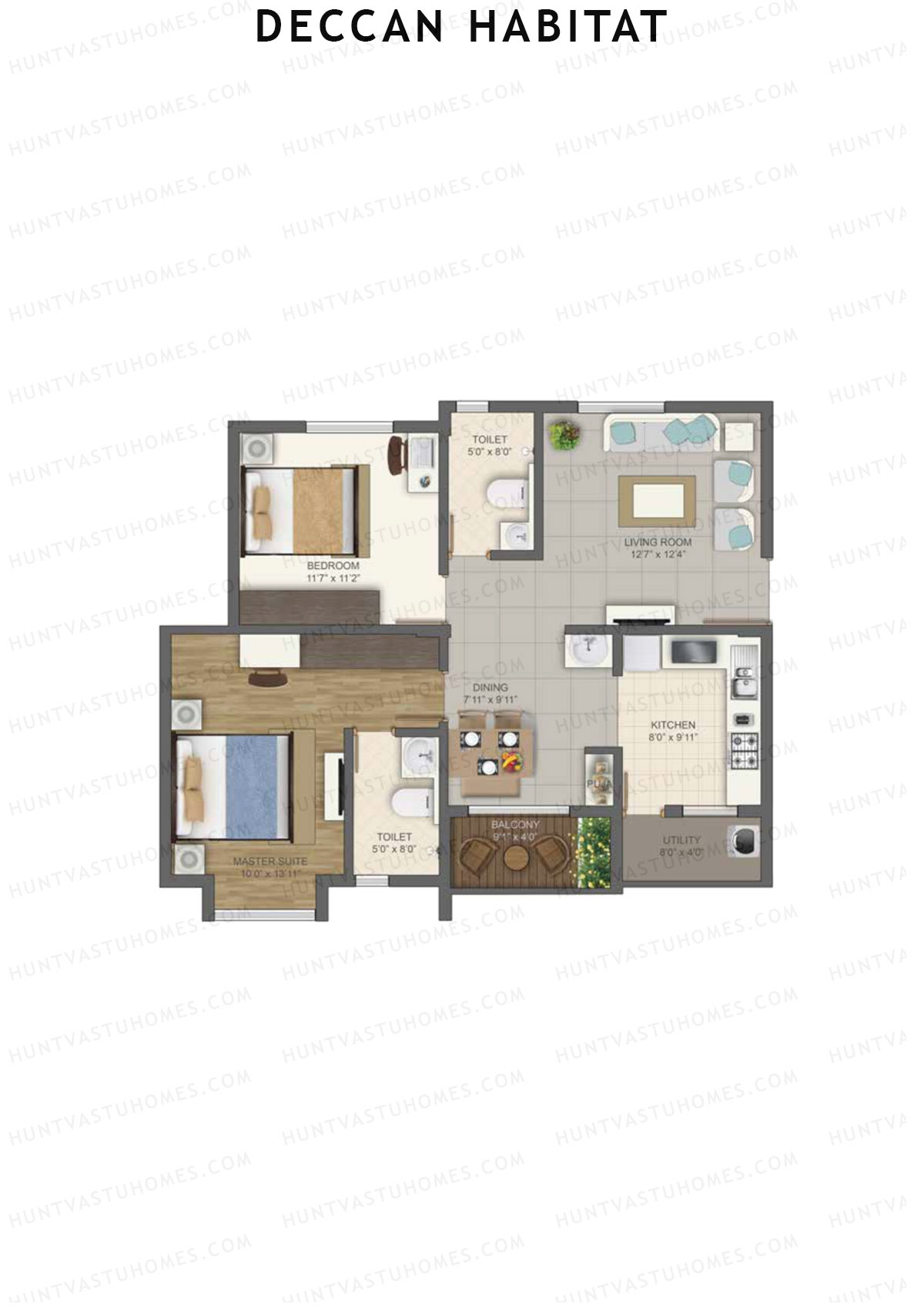 Deccan Habitat Tower 3 Unit 8 Floor Plan