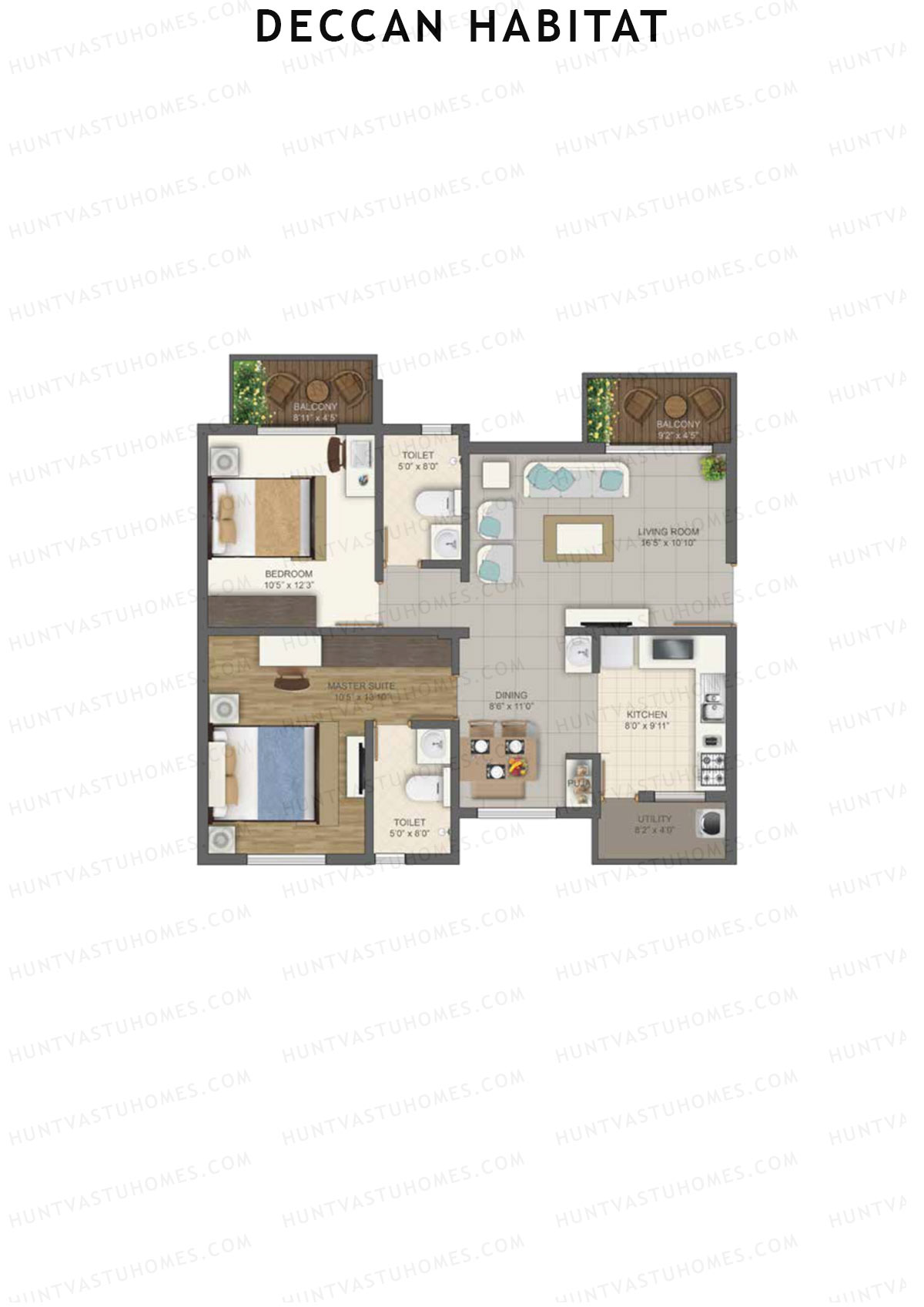 Deccan Habitat Tower 3 Unit 9 Floor Plan
