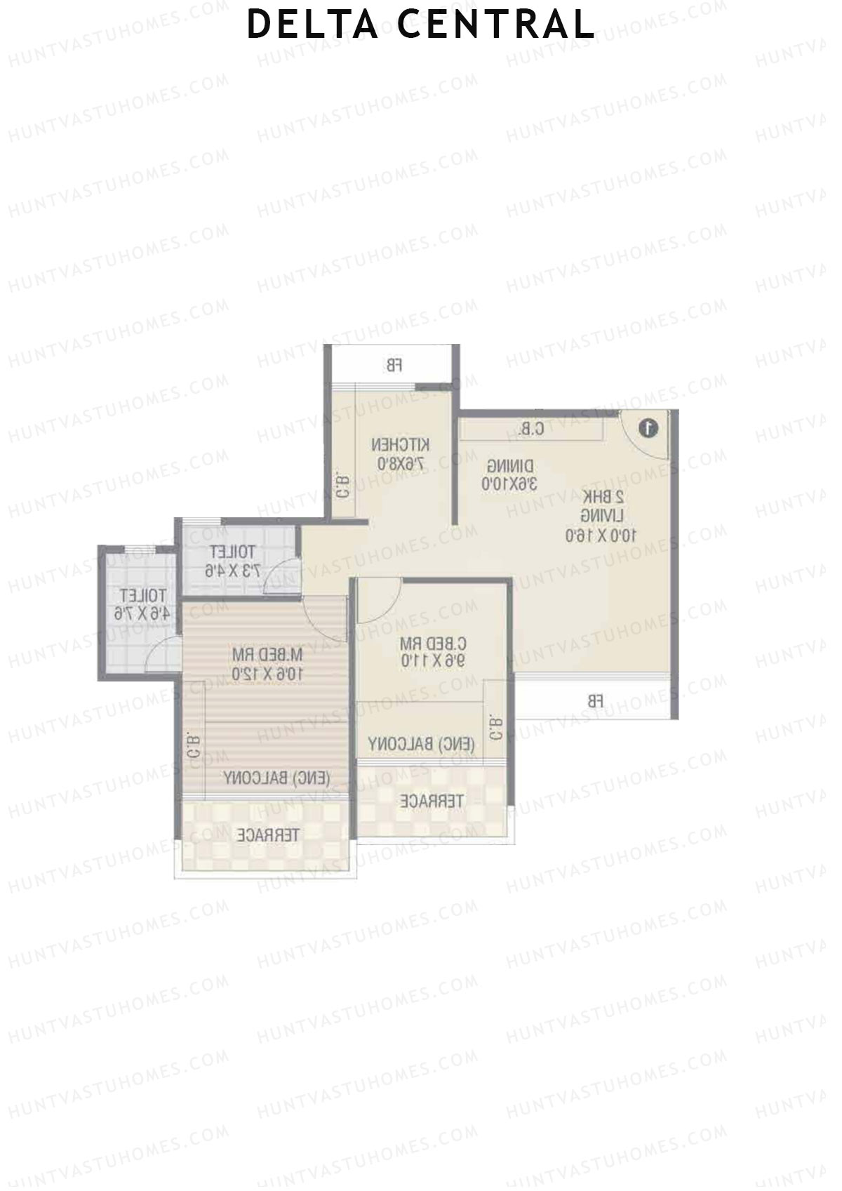 Delta Central Wing C Unit 2 Floor Plan