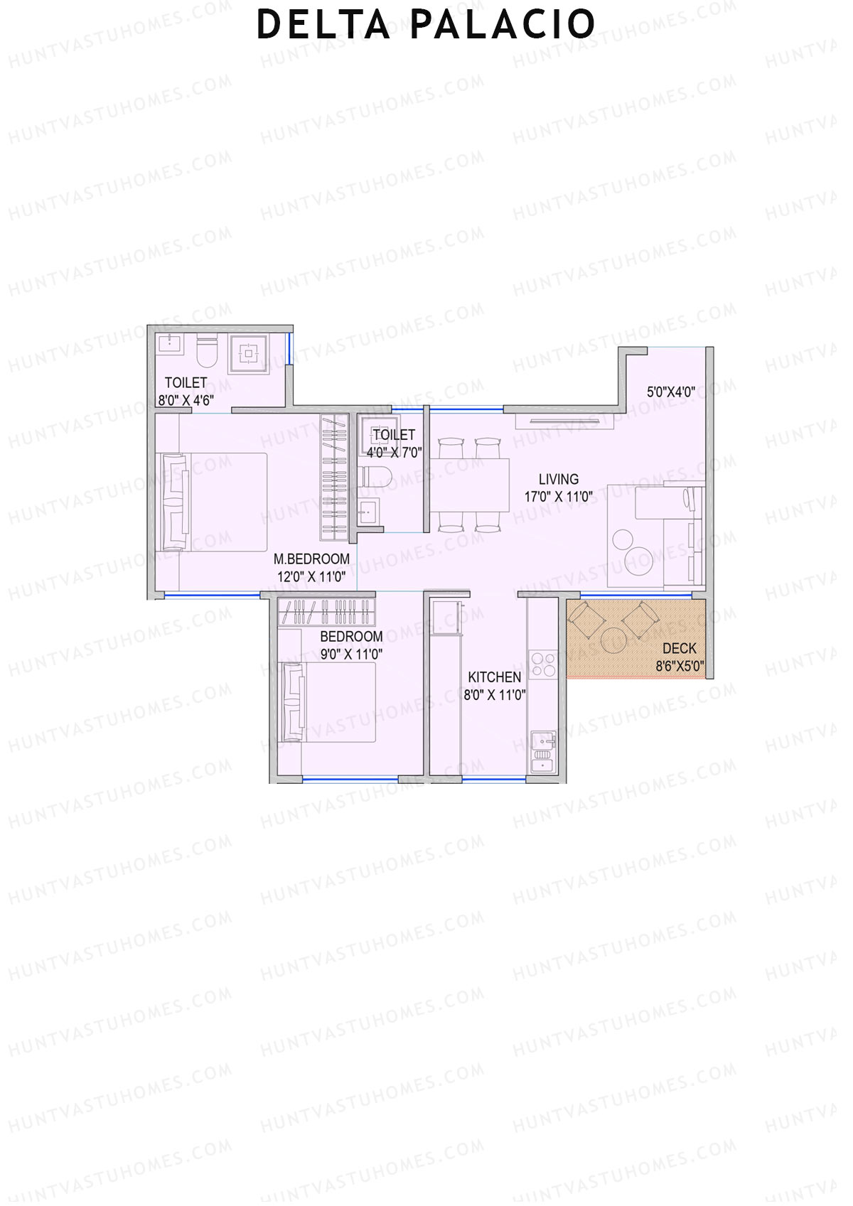 Delta Palacio Wing A Unit 2 Floor Plan