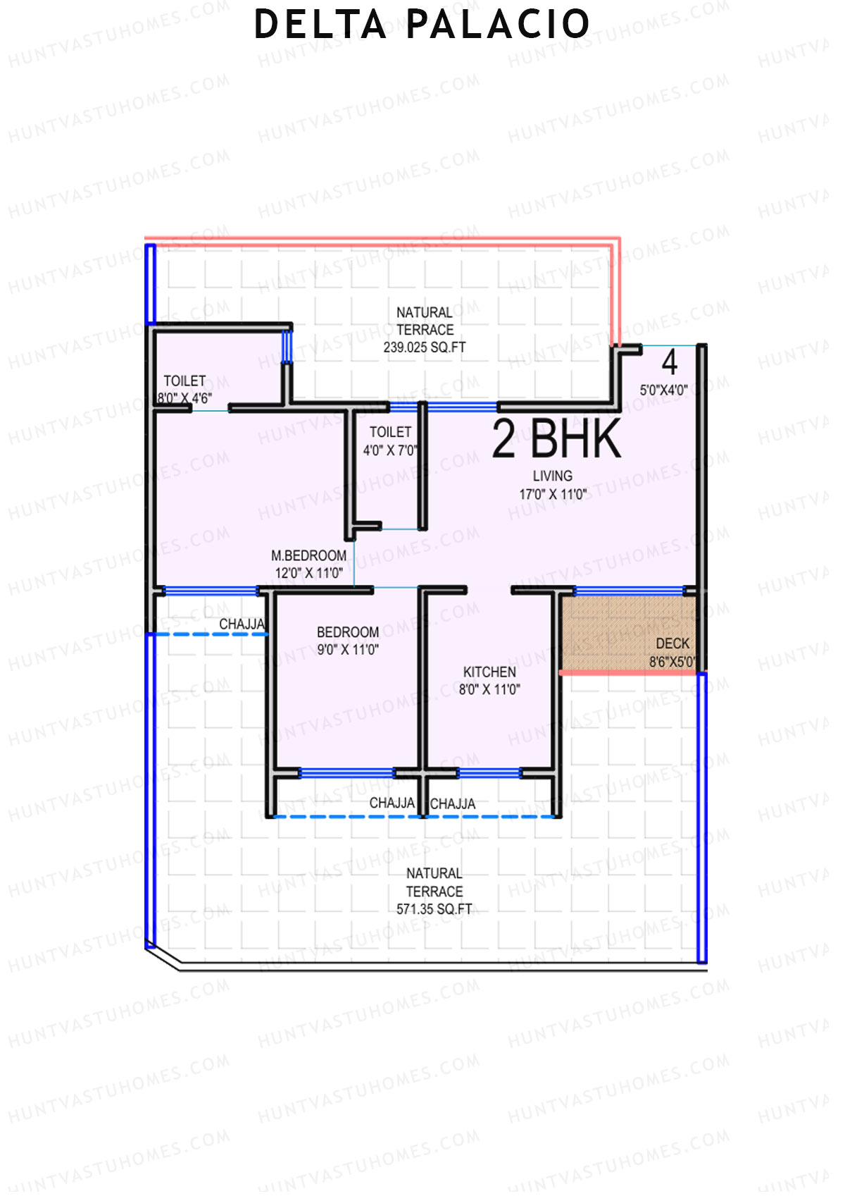 Delta Palacio Wing A Unit 4 Floor Plan