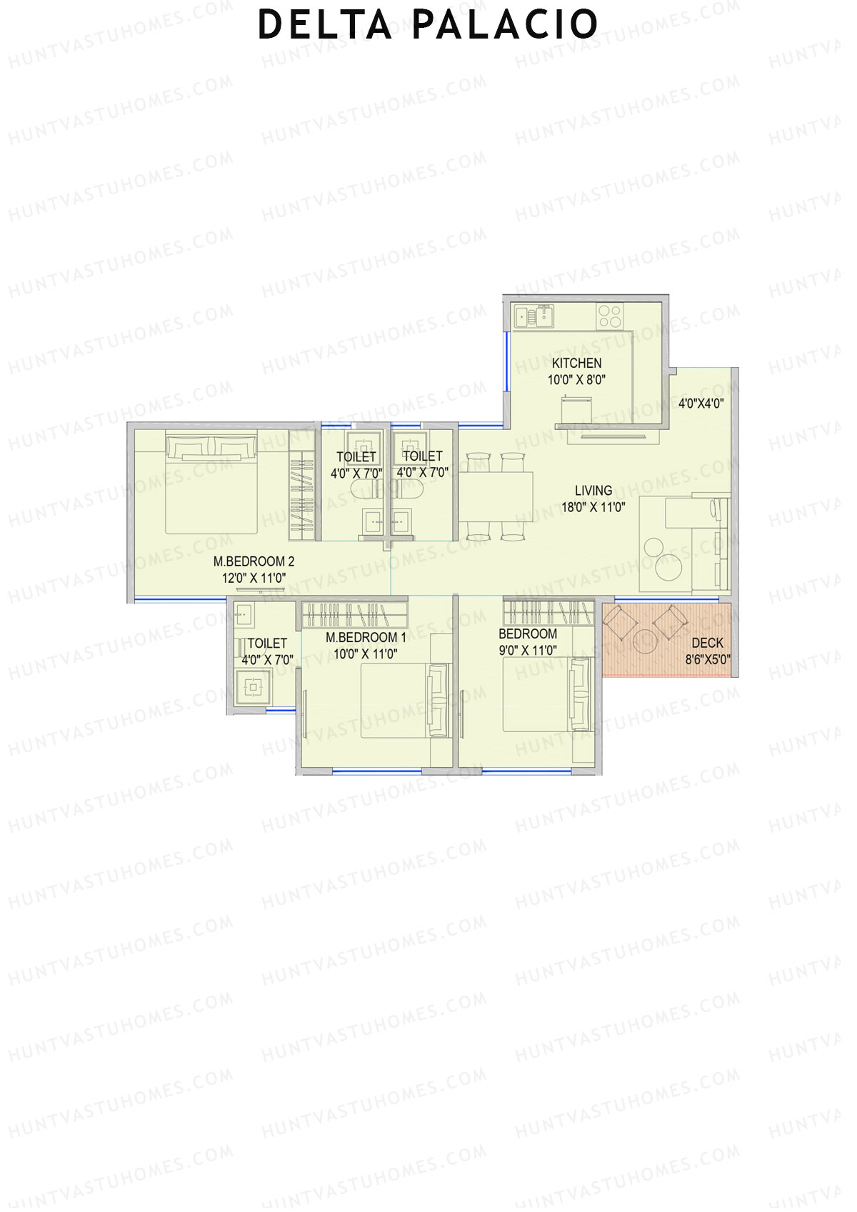 Delta Palacio Wing A Unit 5 Floor Plan