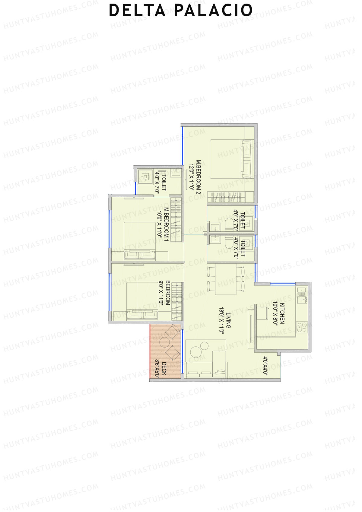 Delta Palacio Wing B Unit 10 Floor Plan