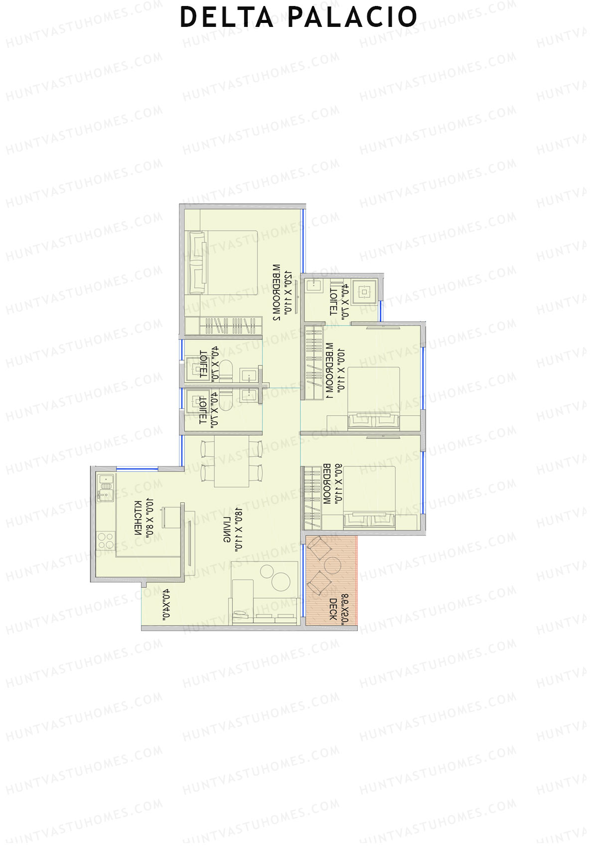 Delta Palacio Wing B Unit 1 Floor Plan