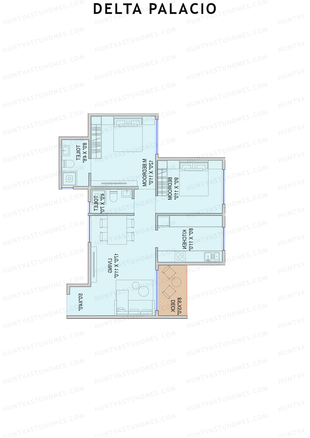 Delta Palacio Wing B Unit 3 Floor Plan