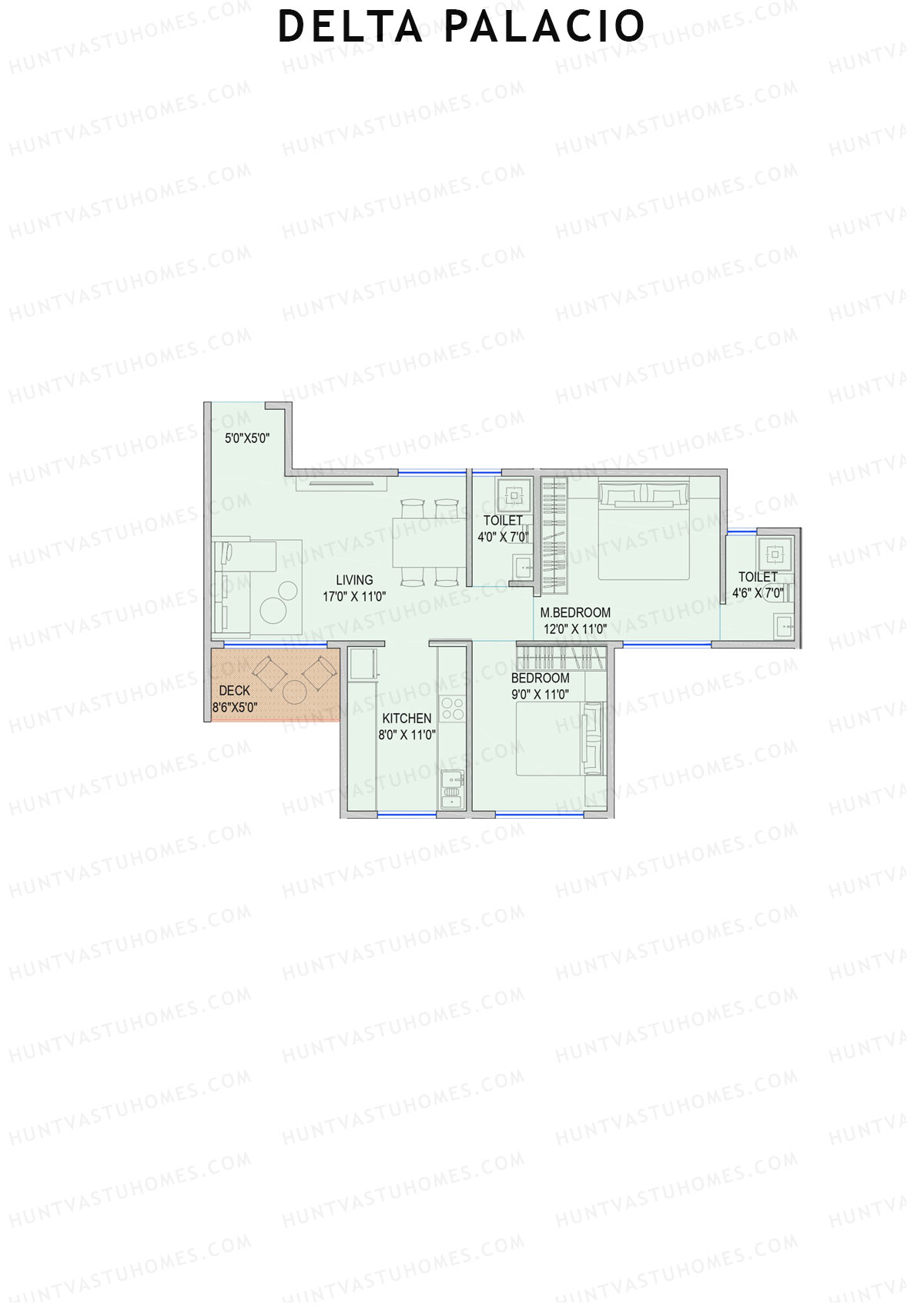 Delta Palacio Wing B Unit 6 Floor Plan