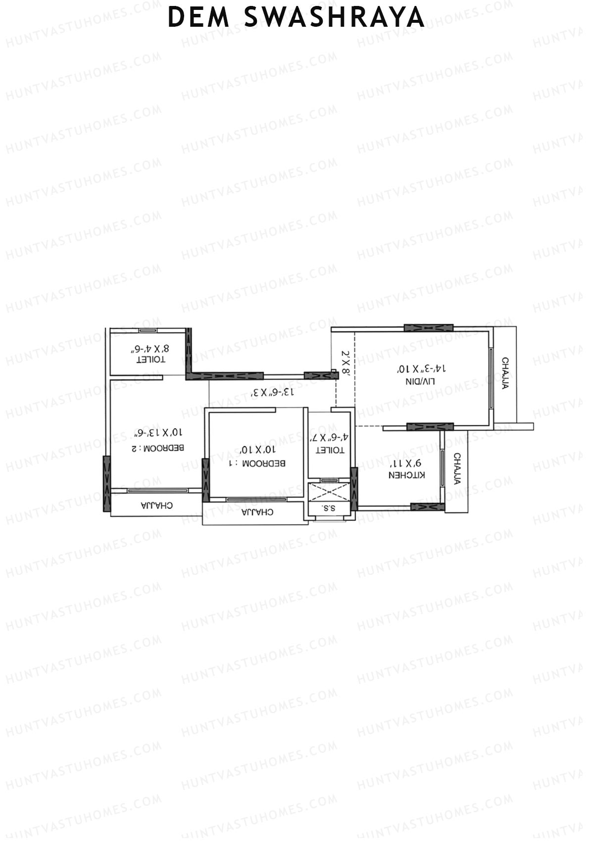 DEM Swashraya Wing A Unit 3 Floor Plan
