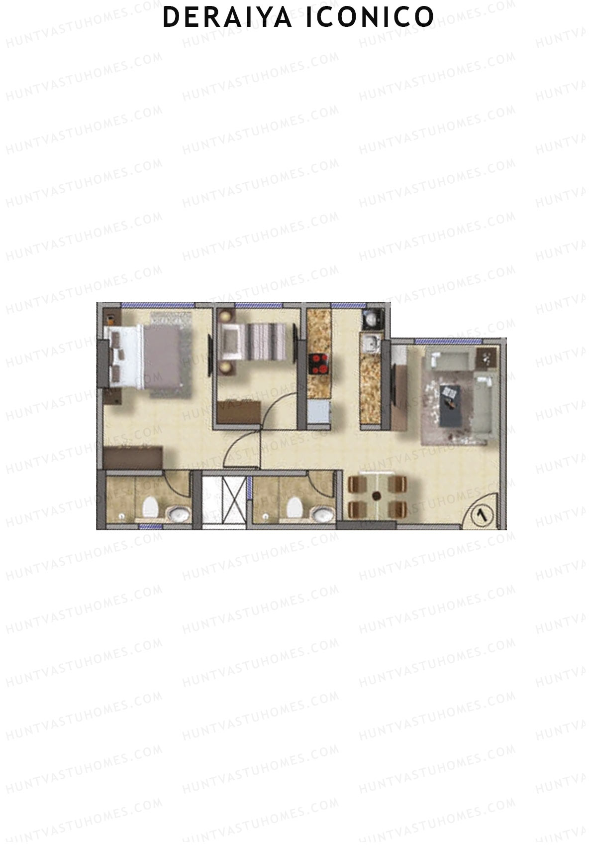 Deraiya Iconico Wing B Unit 1 Floor Plan
