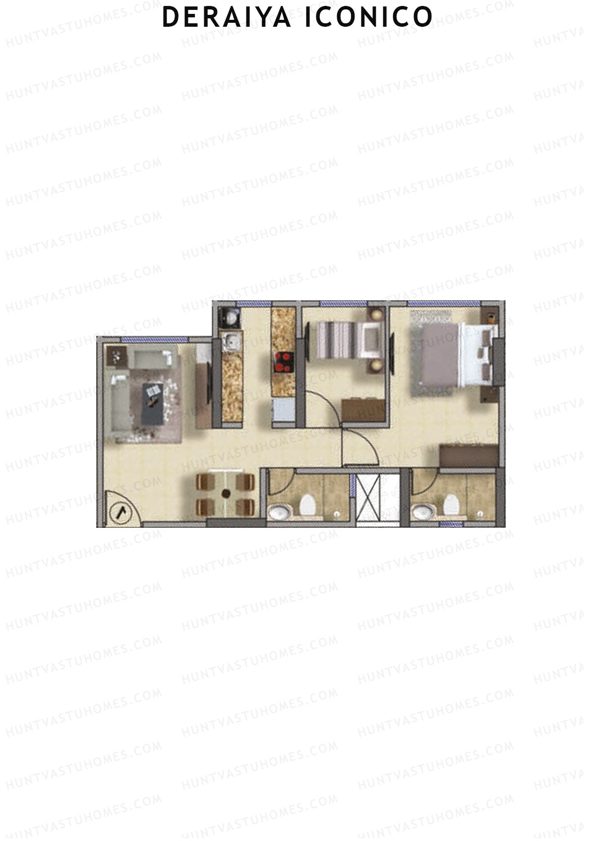 Deraiya Iconico Wing B Unit 2 Floor Plan