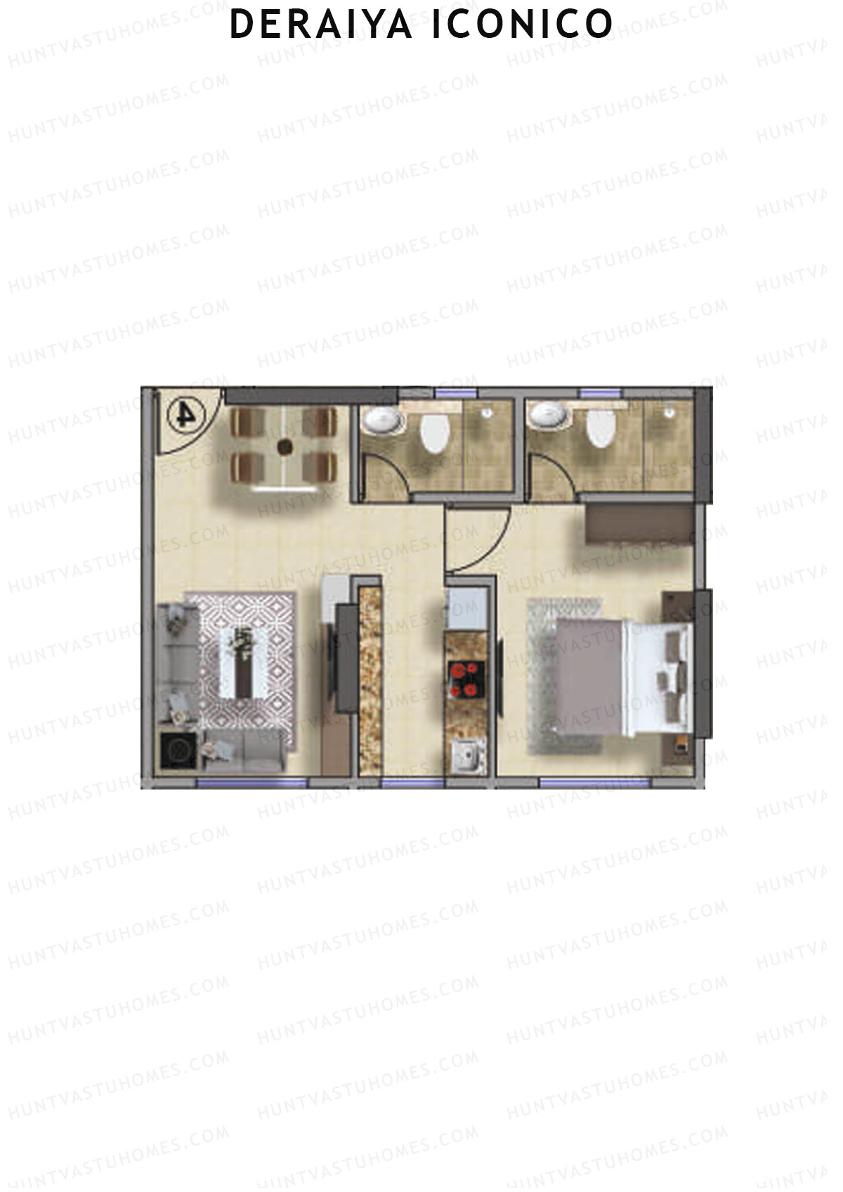 Deraiya Iconico Wing B Unit 3 Floor Plan