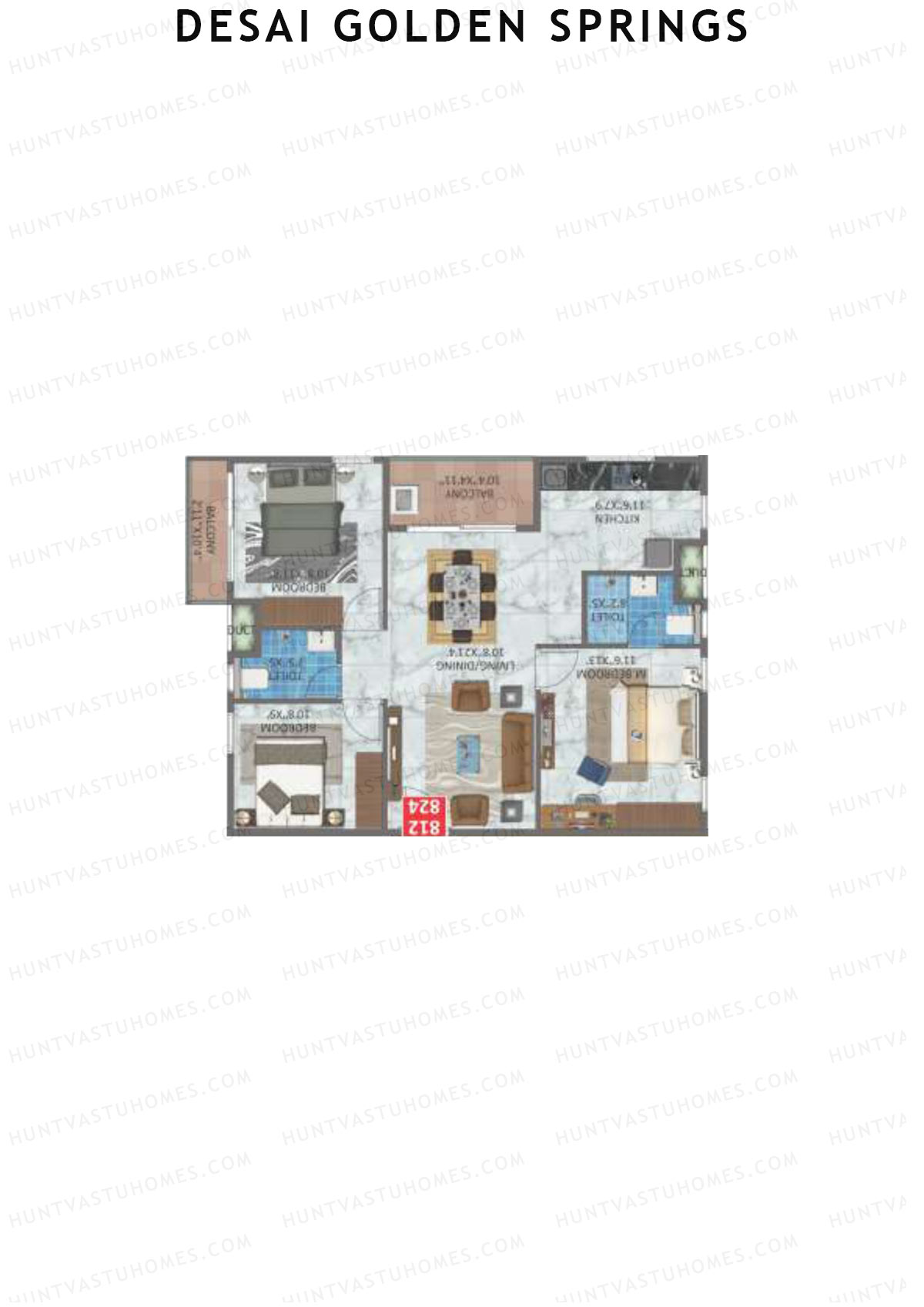 Desai Golden Springs Tower A Unit 12 Floor Plan