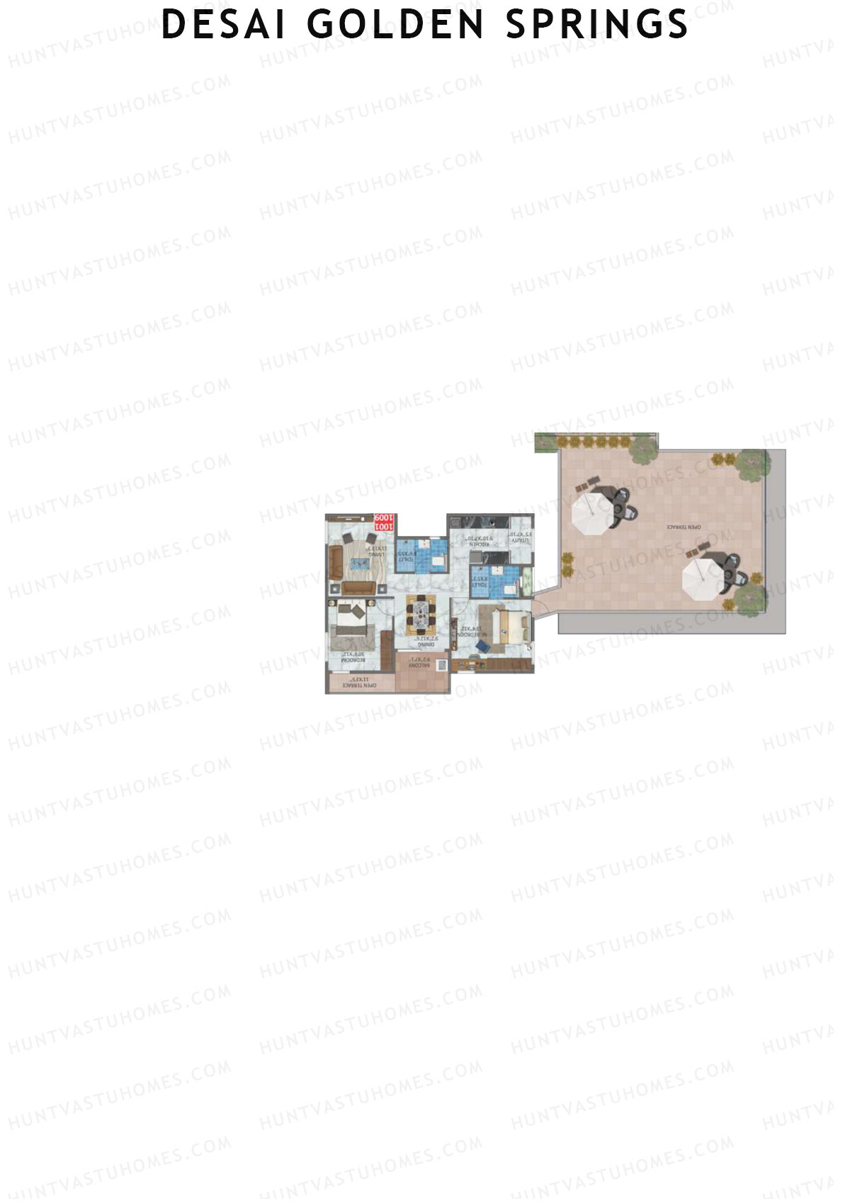 Desai Golden Springs Tower A Unit 1 Floor Plan