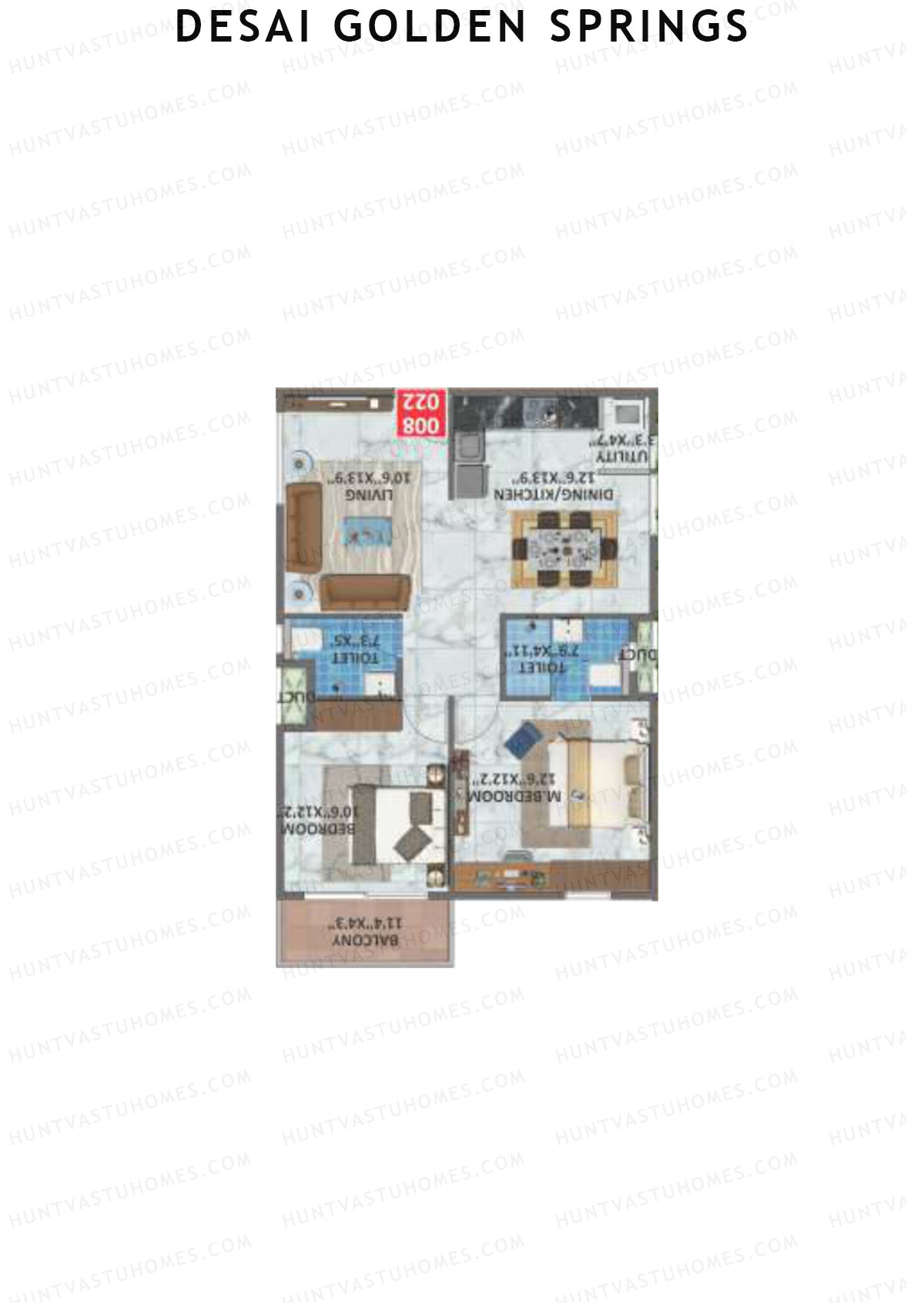 Desai Golden Springs Tower A Unit 8 Floor Plan