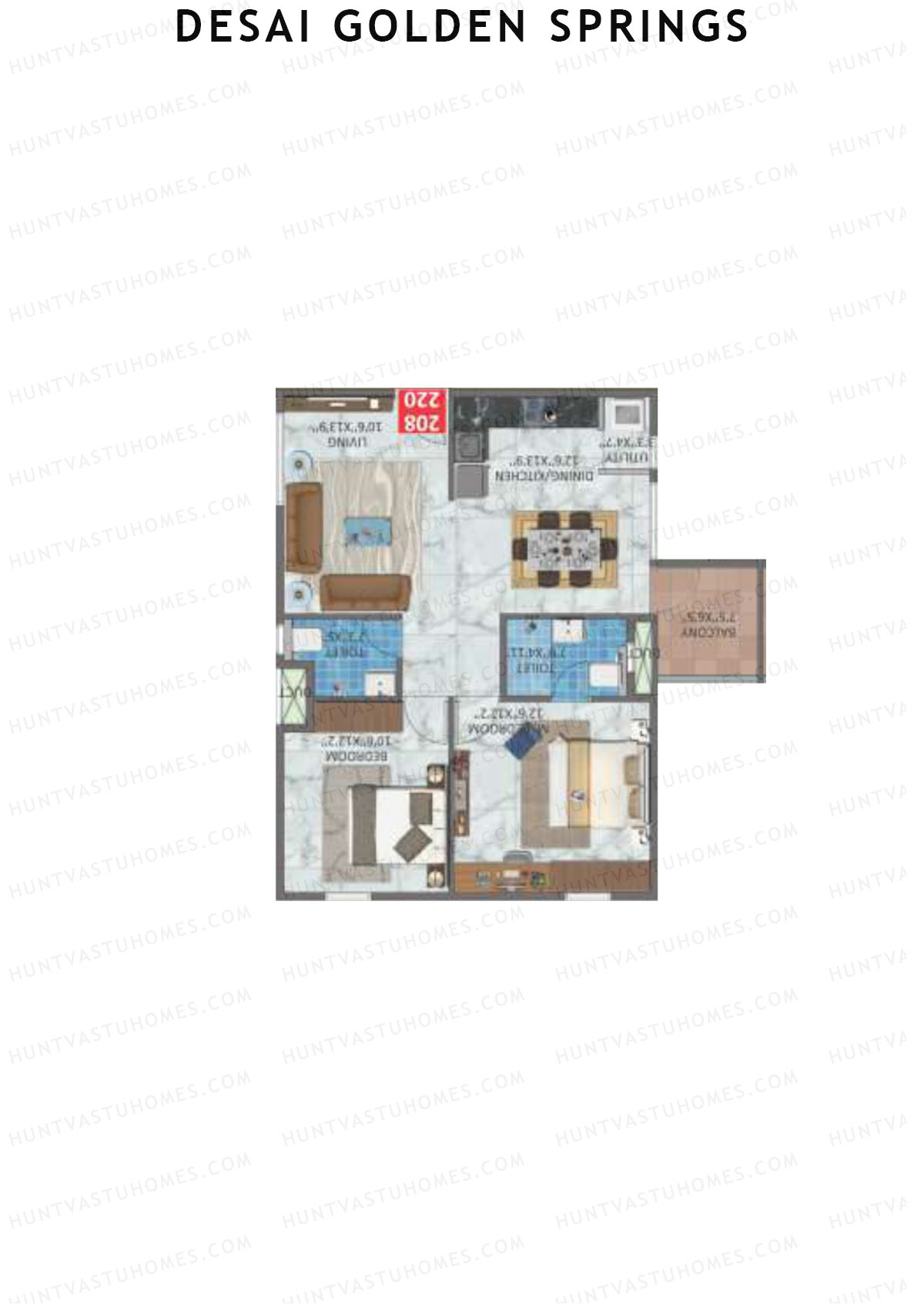 Desai Golden Springs Tower A Unit 8 Floor Plan
