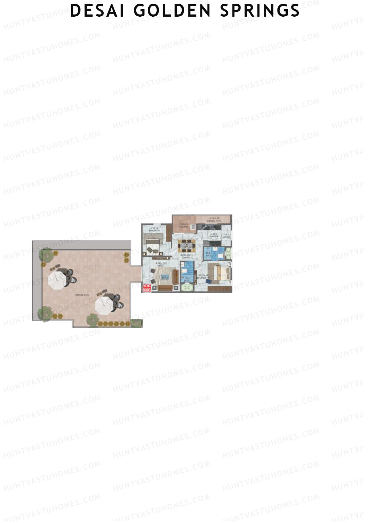 Desai Golden Springs Tower A Unit 8 Floor Plan