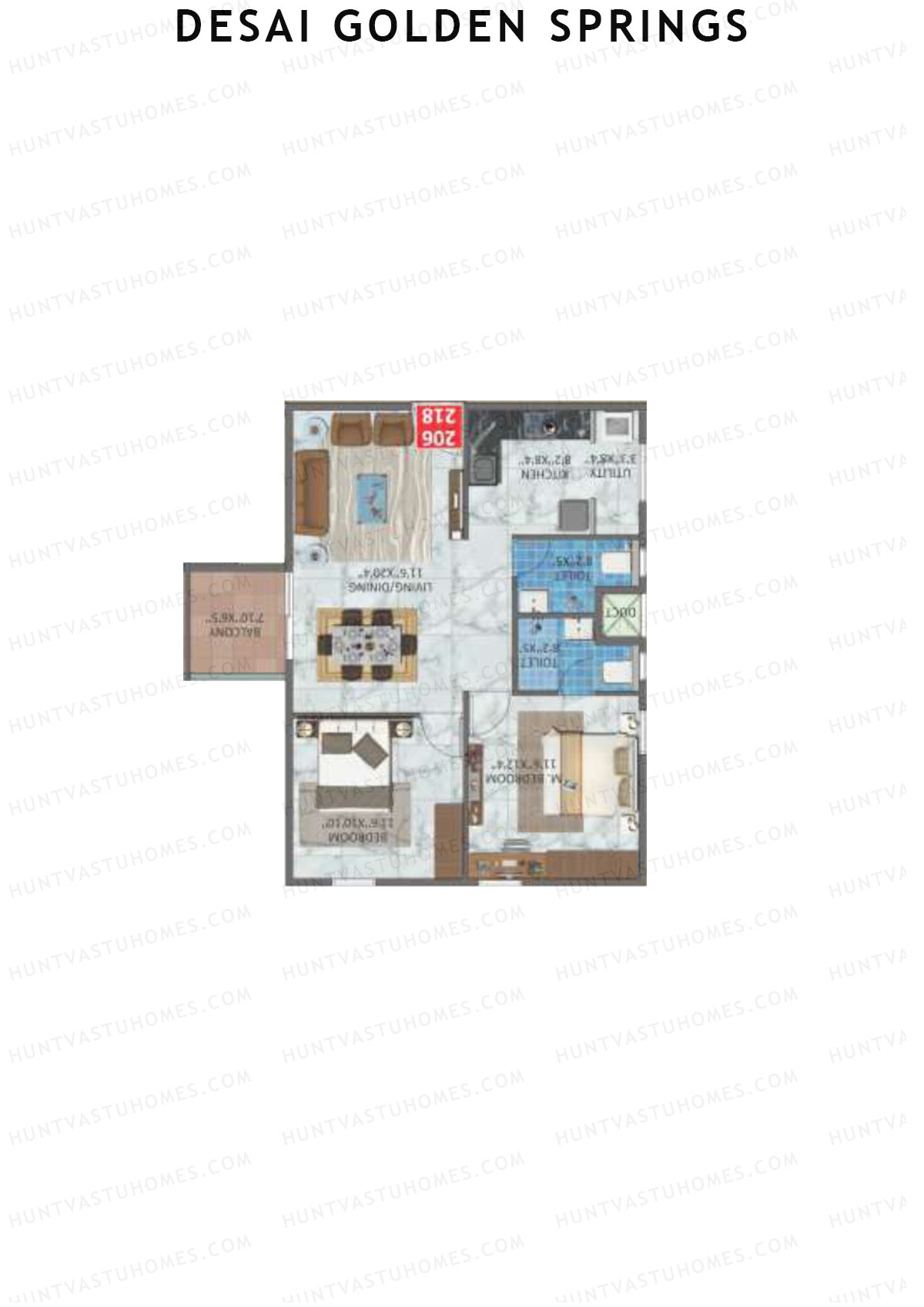 Desai Golden Springs Tower B Unit 11 Floor Plan
