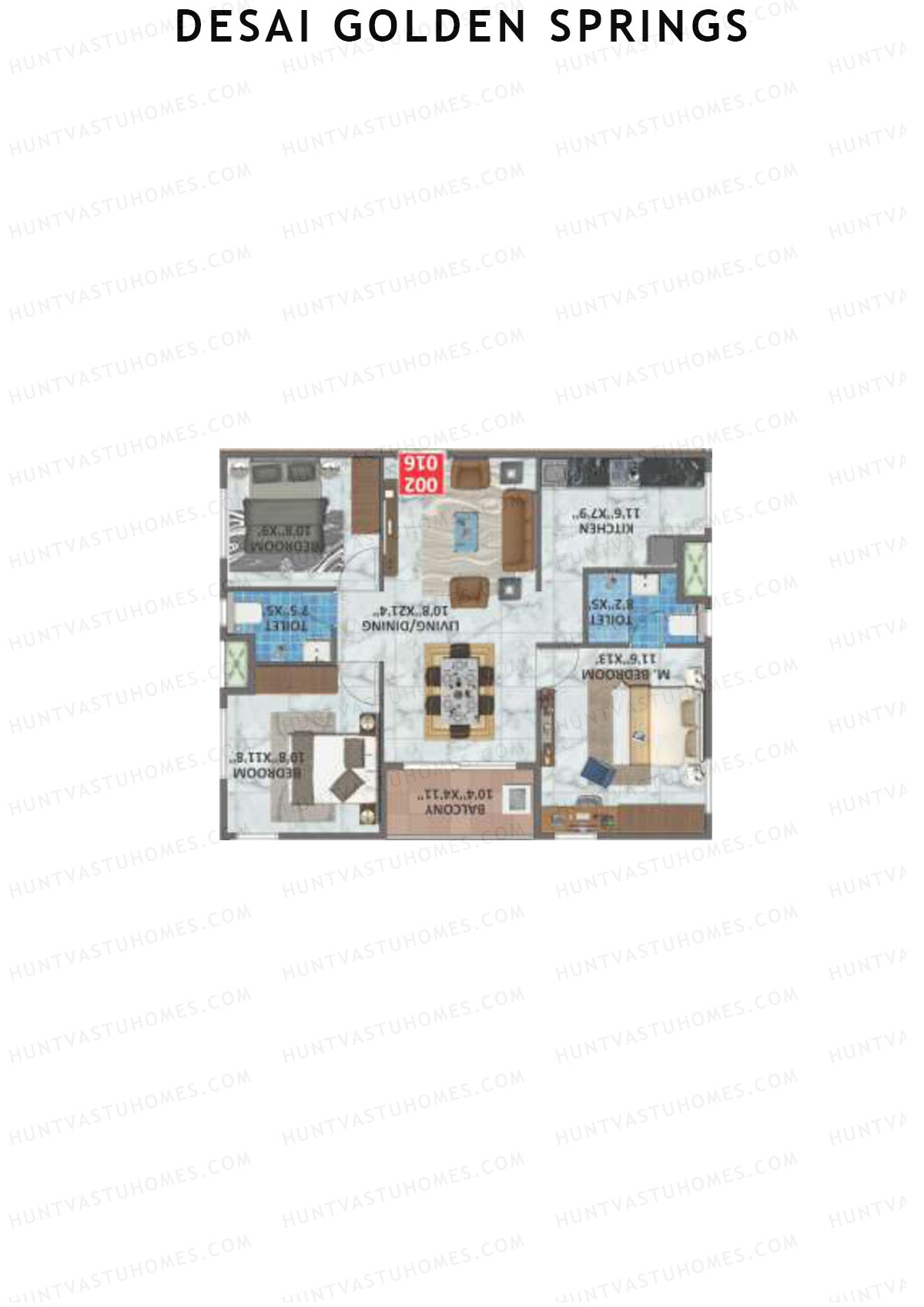 Desai Golden Springs Tower B Unit 14 Floor Plan