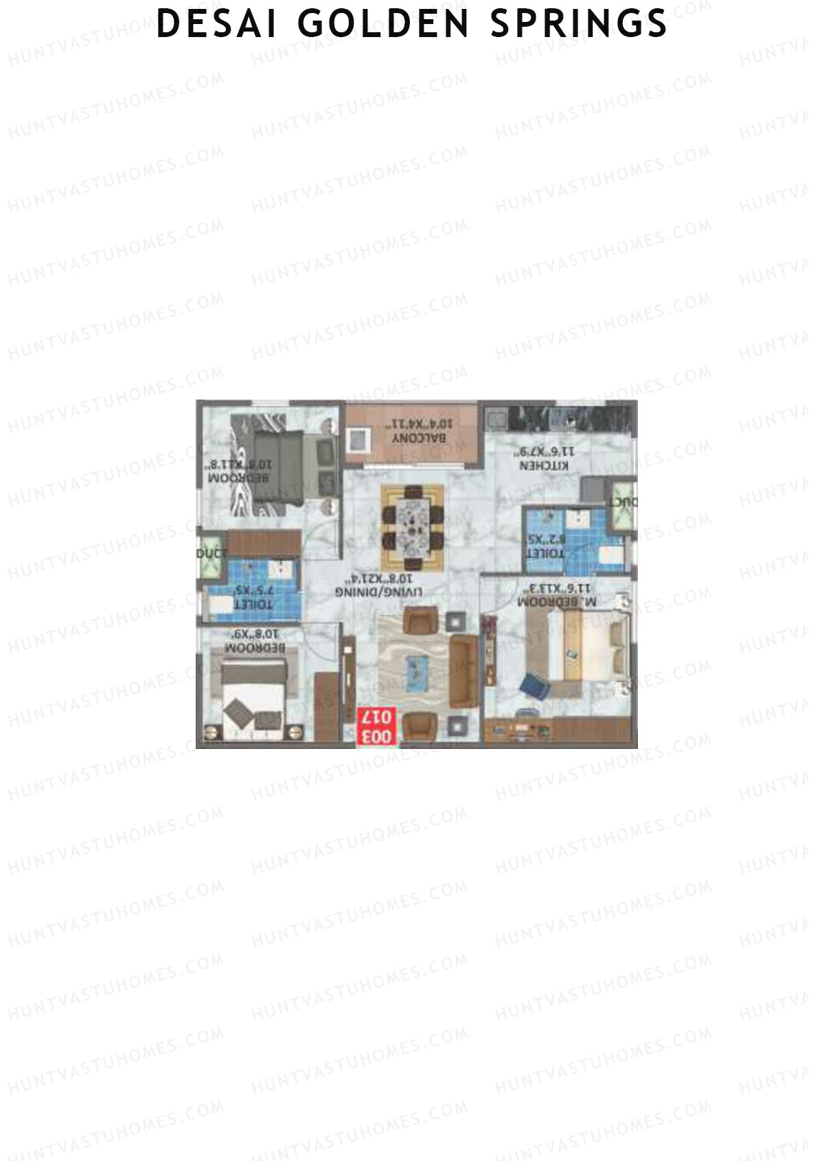 Desai Golden Springs Tower B Unit 15 Floor Plan