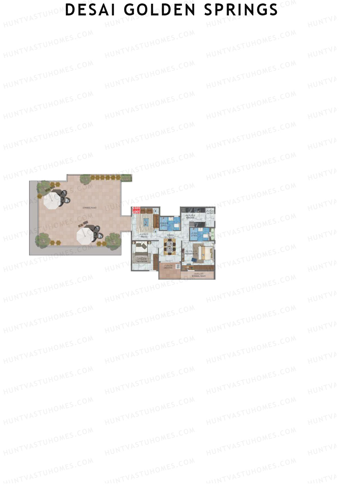 Desai Golden Springs Tower B Unit 15 Floor Plan