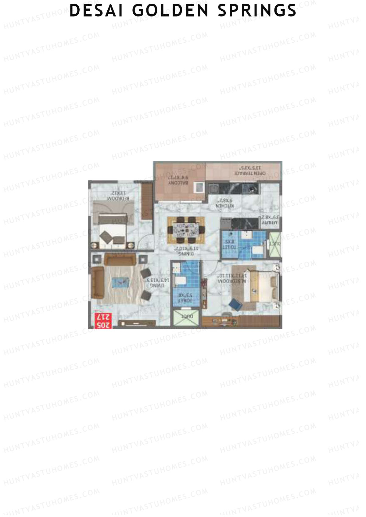 Desai Golden Springs Tower B Unit 17 Floor Plan