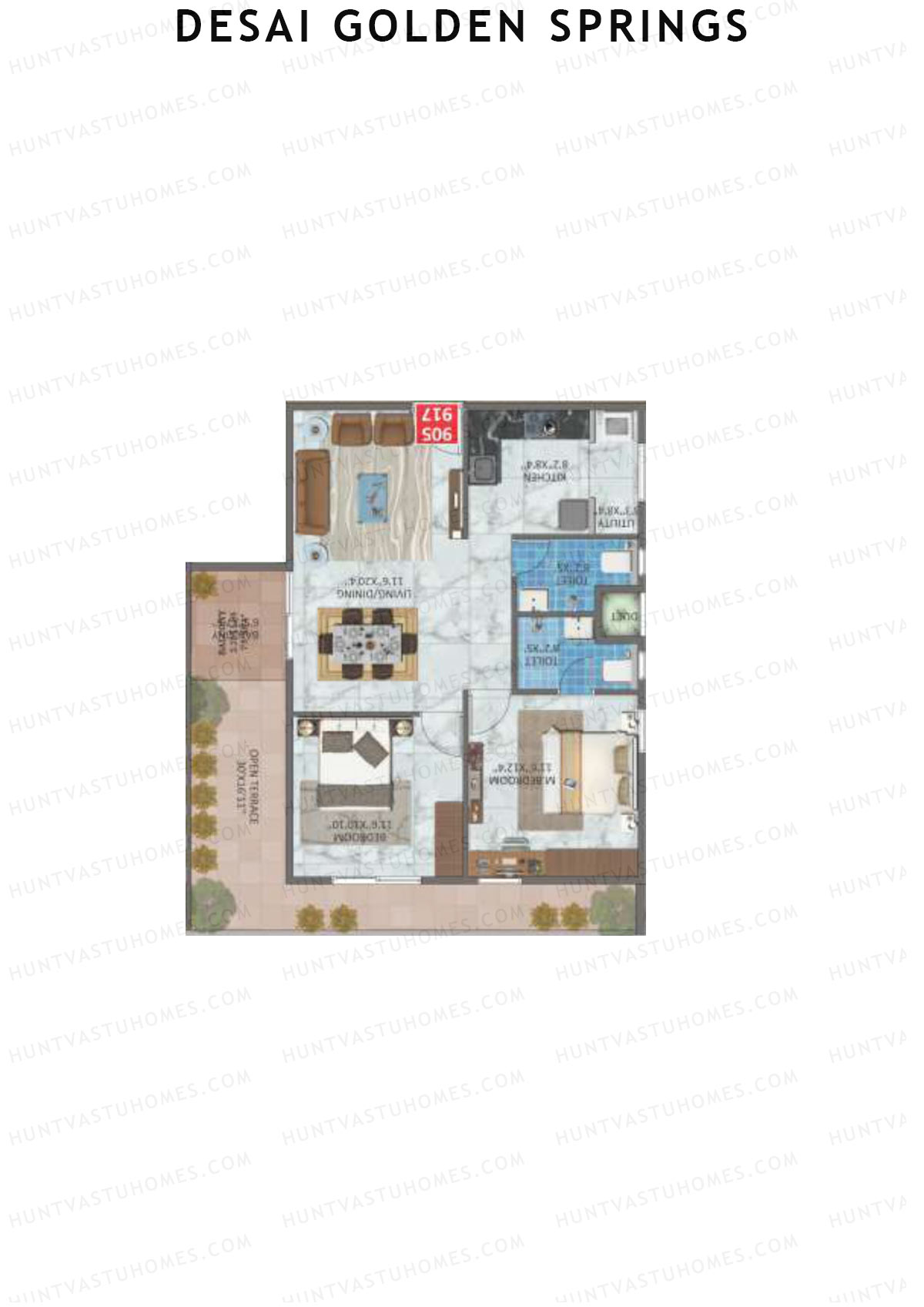 Desai Golden Springs Tower B Unit 17 Floor Plan