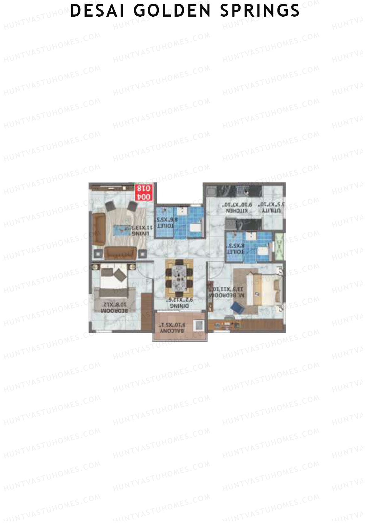 Desai Golden Springs Tower B Unit 18 Floor Plan