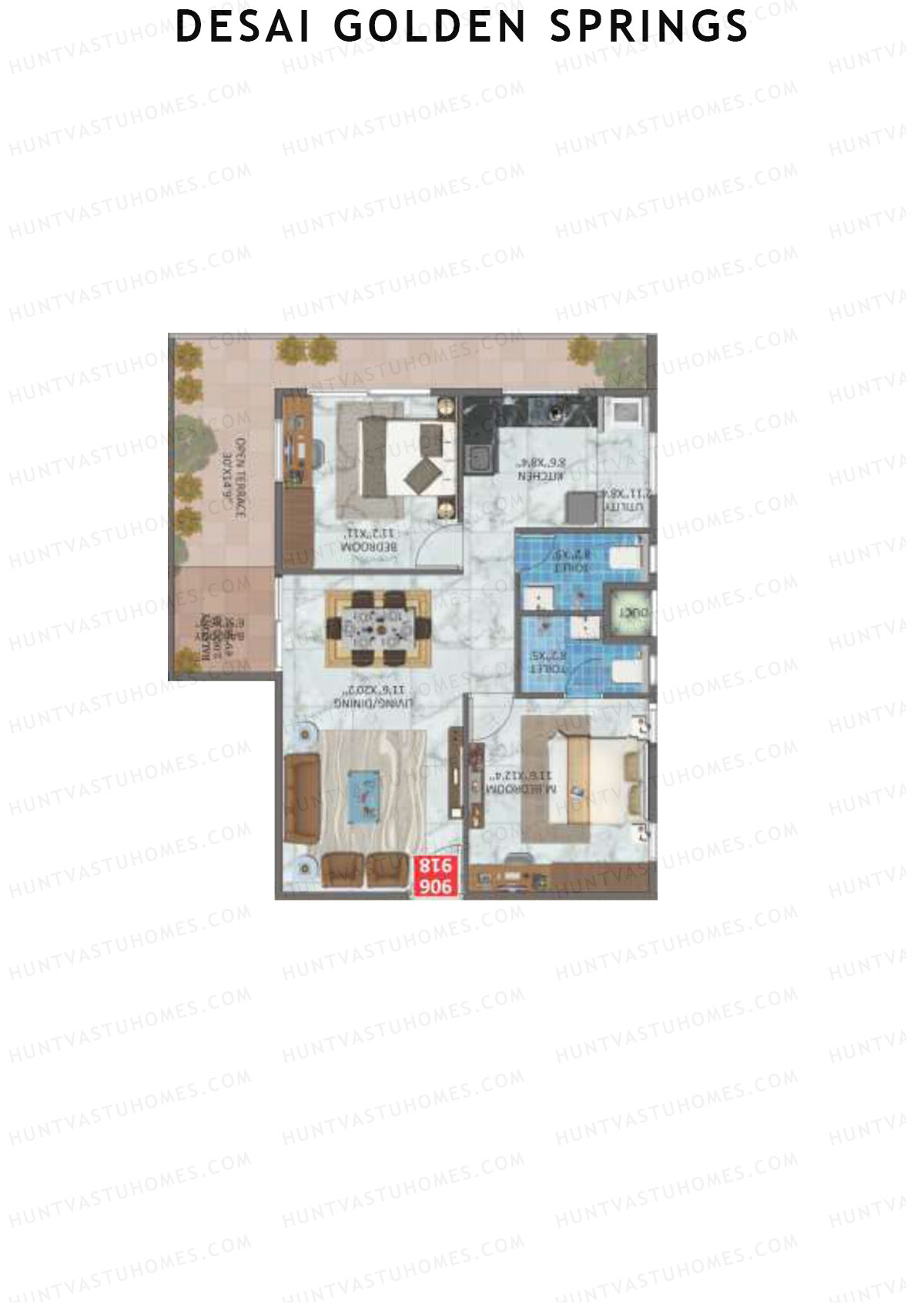 Desai Golden Springs Tower B Unit 18 Floor Plan