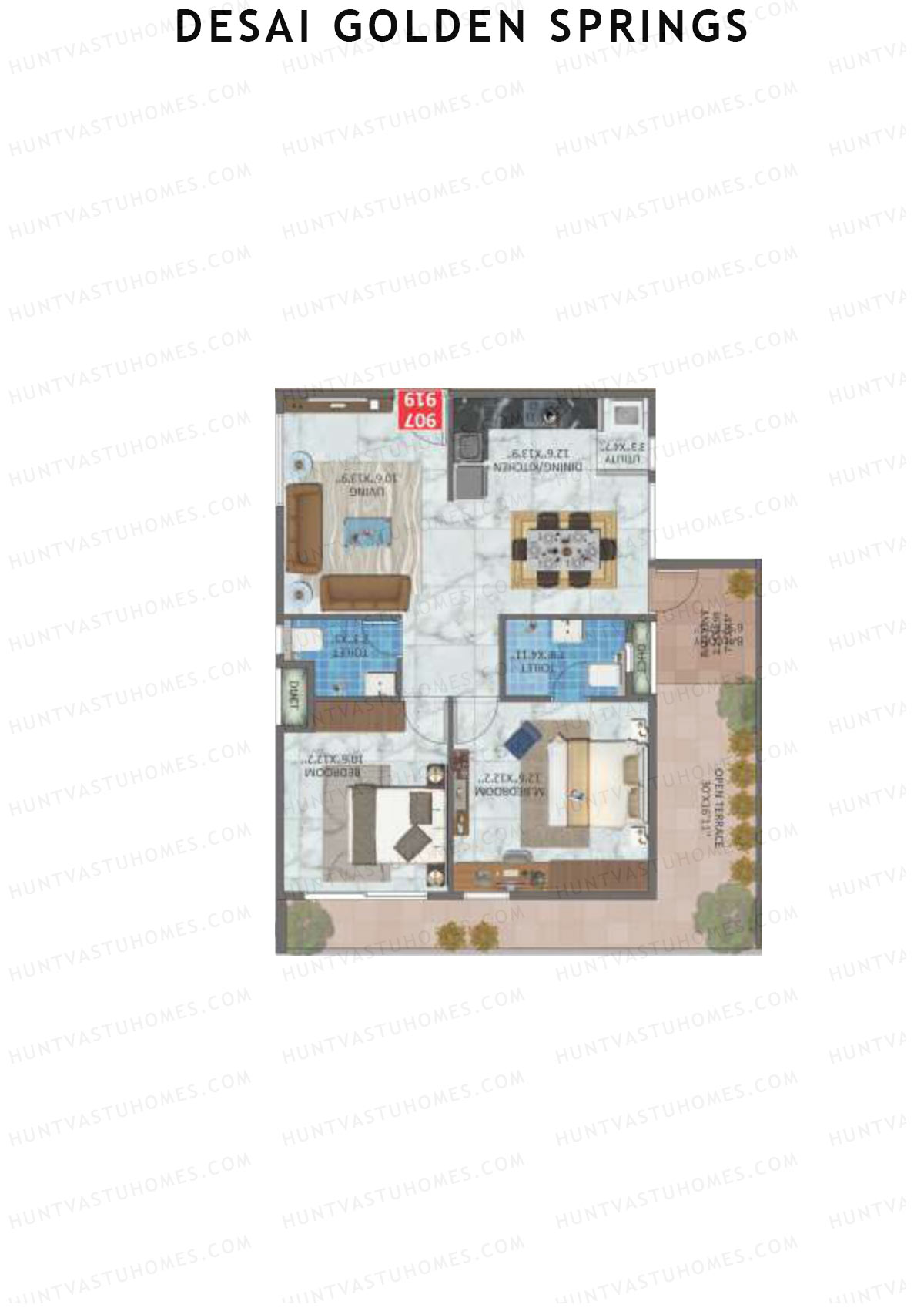 Desai Golden Springs Tower B Unit 19 Floor Plan