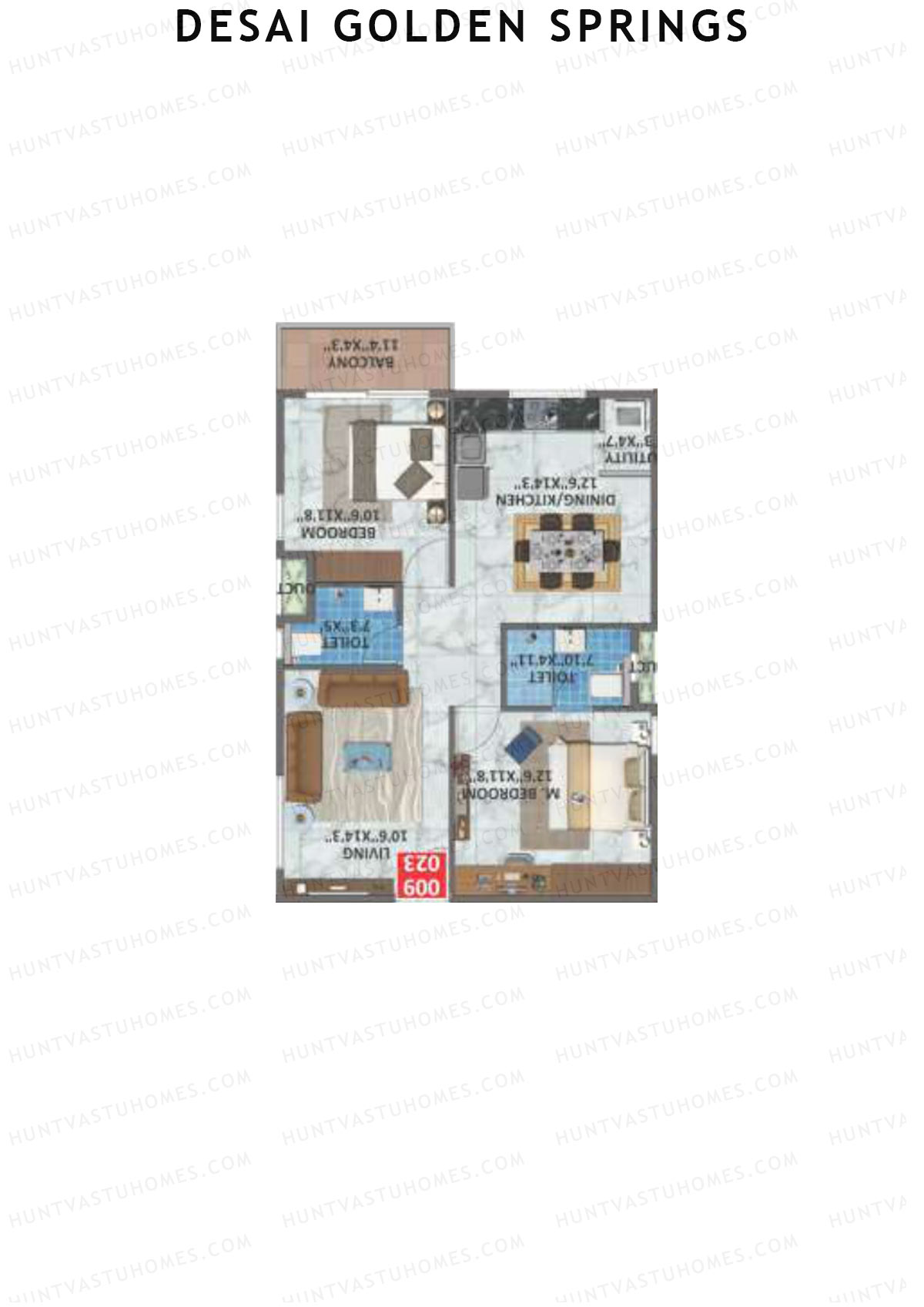 Desai Golden Springs Tower B Unit 23 Floor Plan
