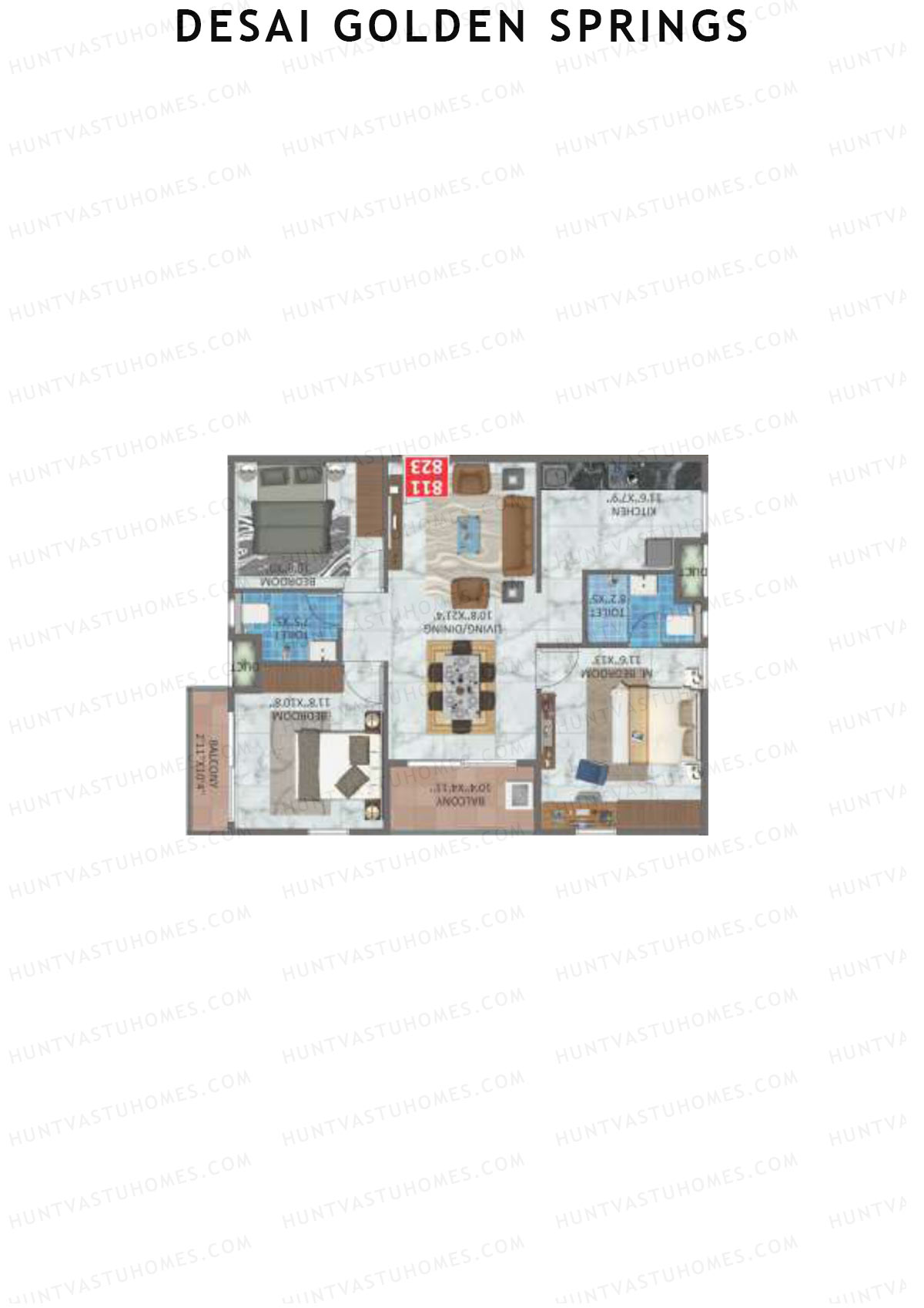 Desai Golden Springs Tower B Unit 23 Floor Plan