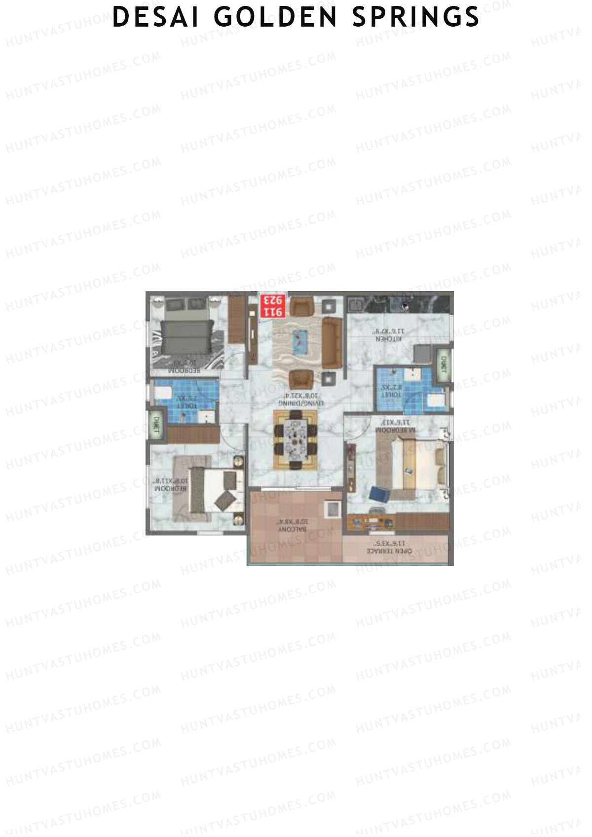 Desai Golden Springs Tower B Unit 23 Floor Plan