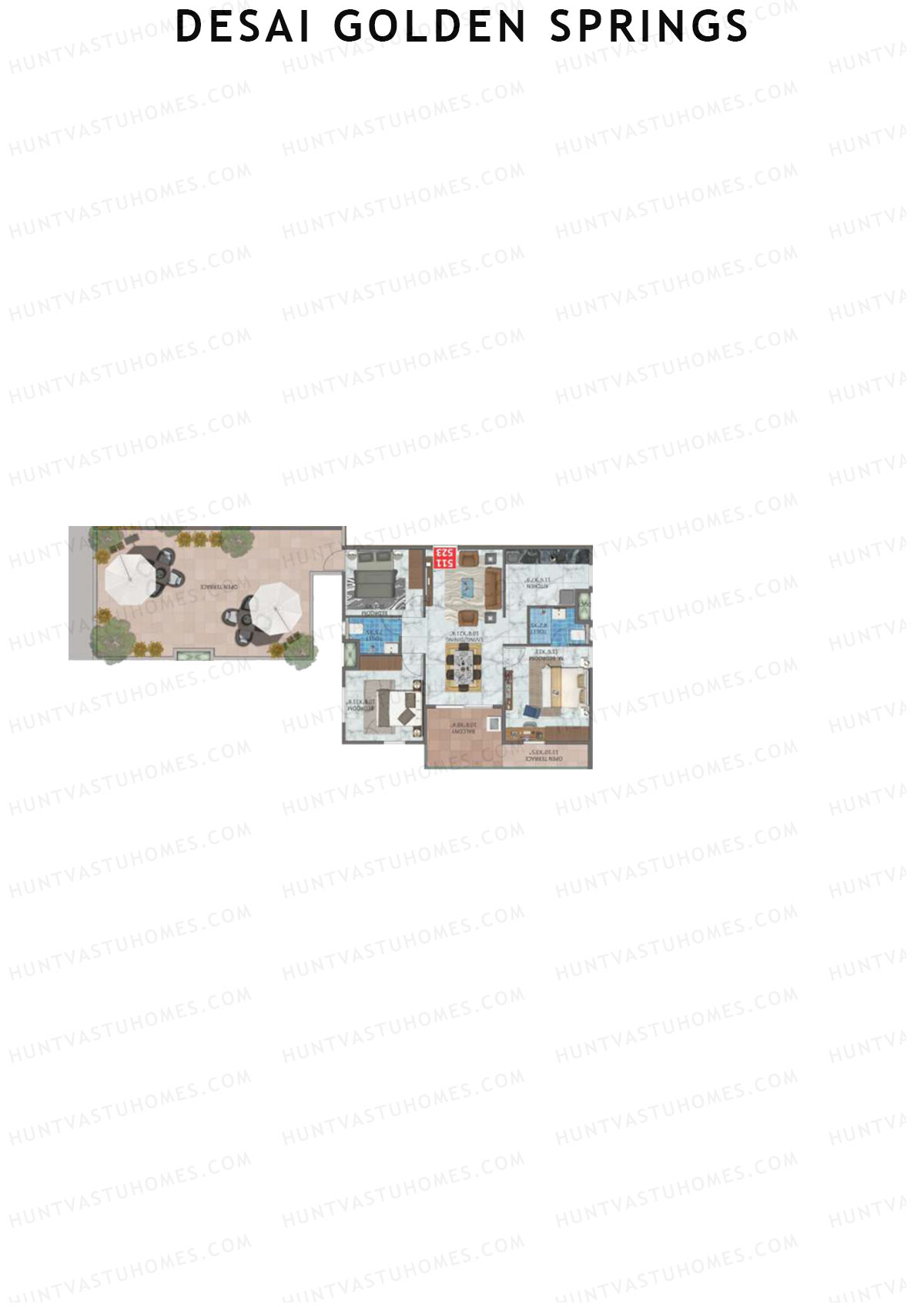 Desai Golden Springs Tower B Unit 23 Floor Plan